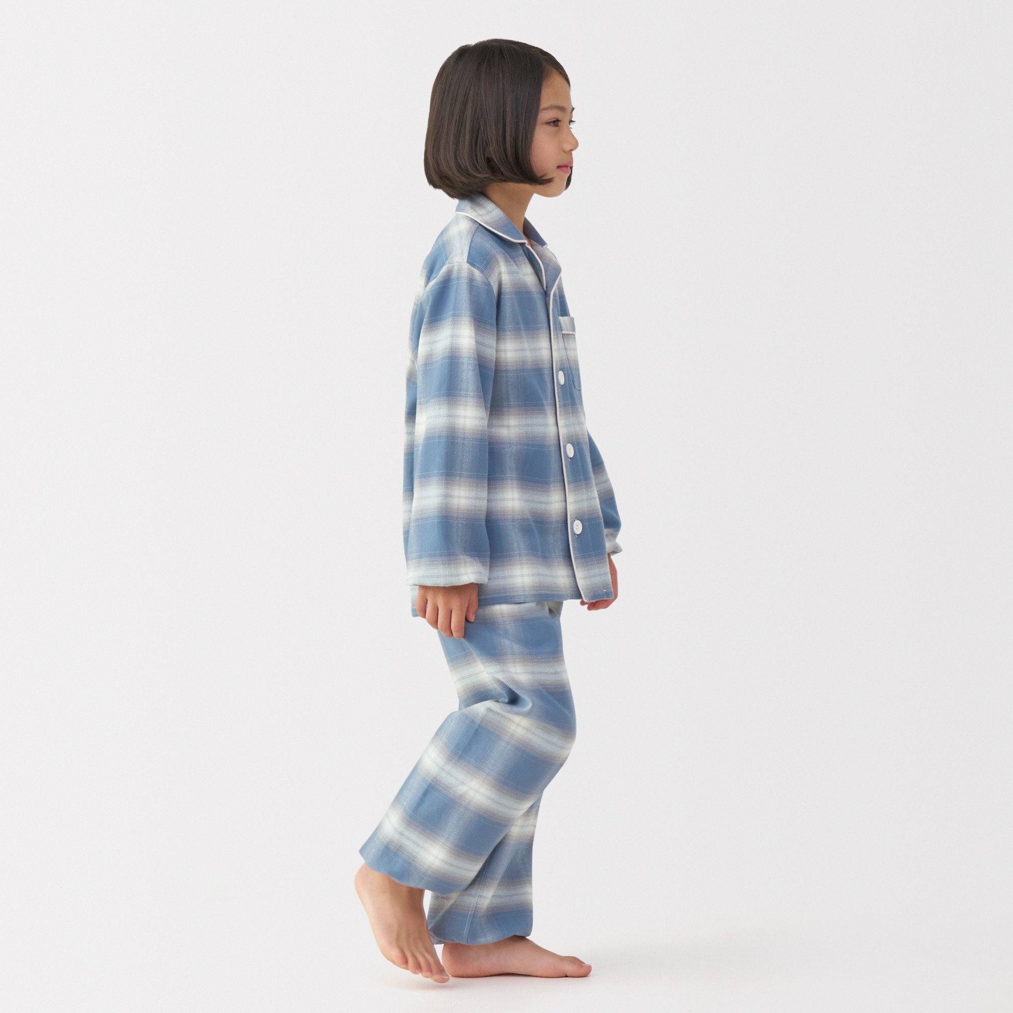 K's Side seamless Fannel L/Slv pajamas