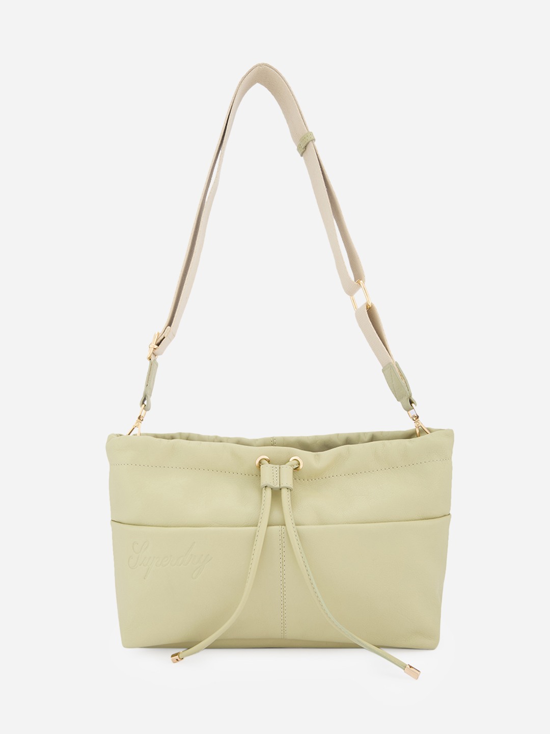 SD Ruched Strappy Leather Bag