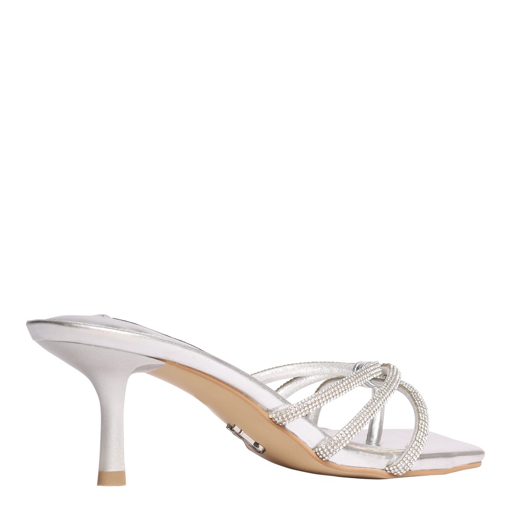 Aziza-In Silver Heels Sandals