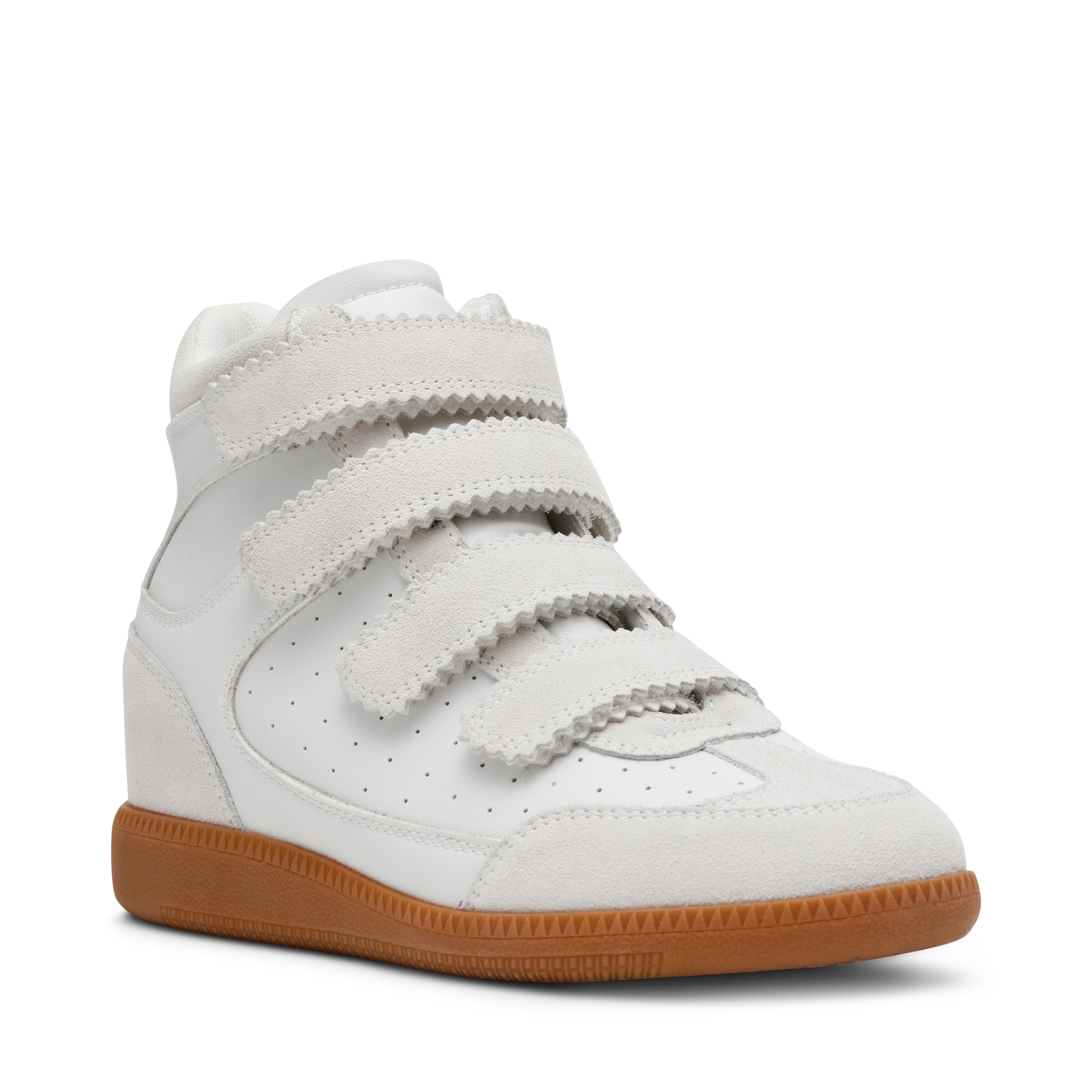 Mustang-In White Suede Sneakers