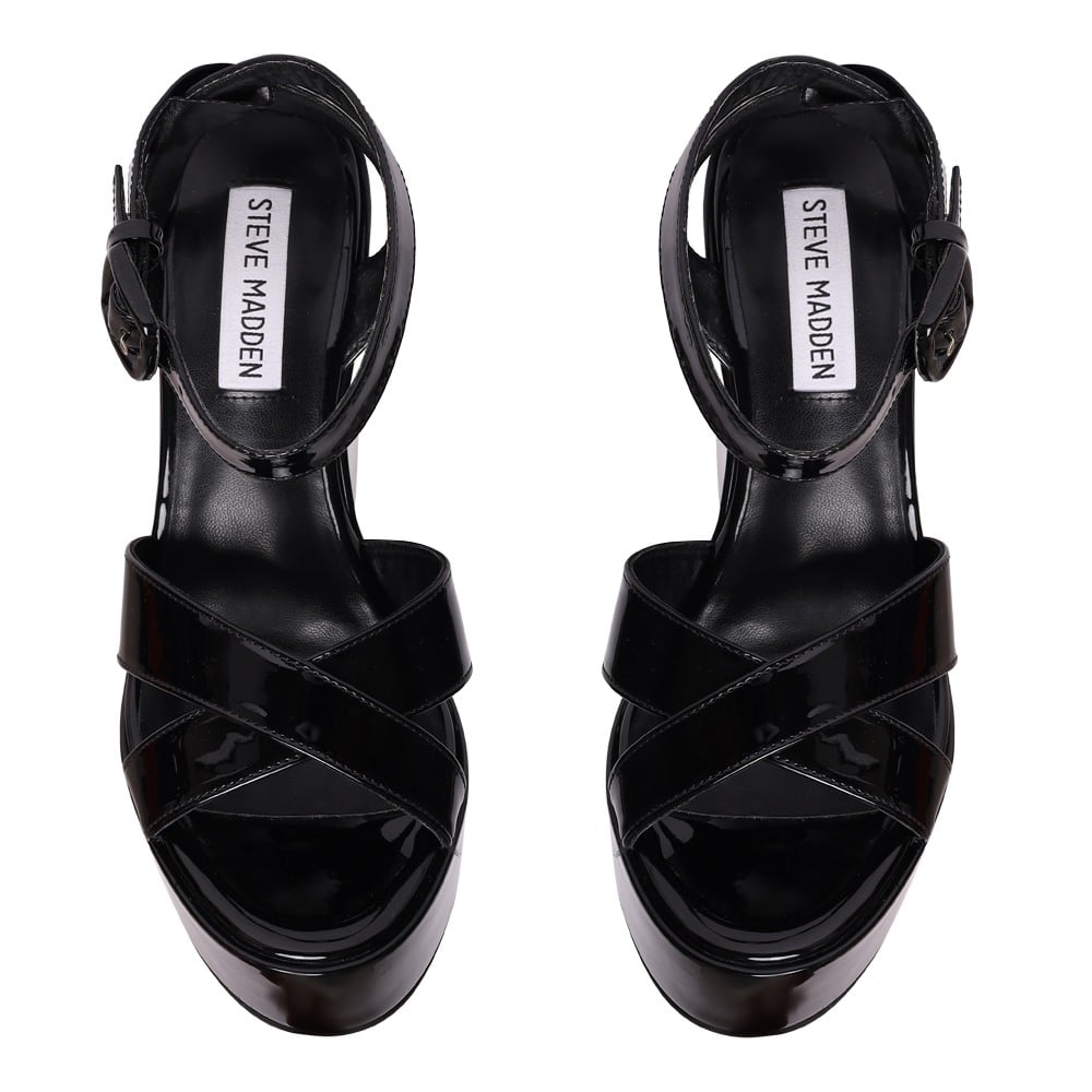 Pinnacle-In Black Patent Wedge