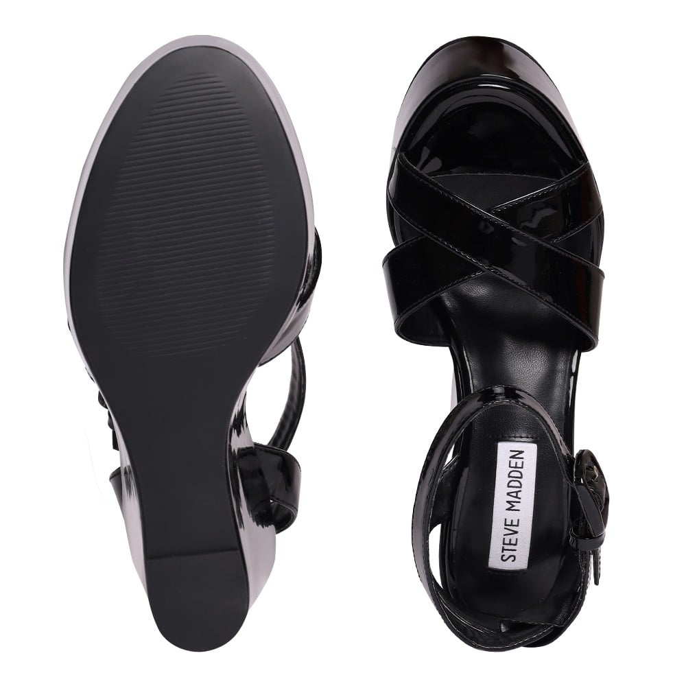 Pinnacle-In Black Patent Wedge