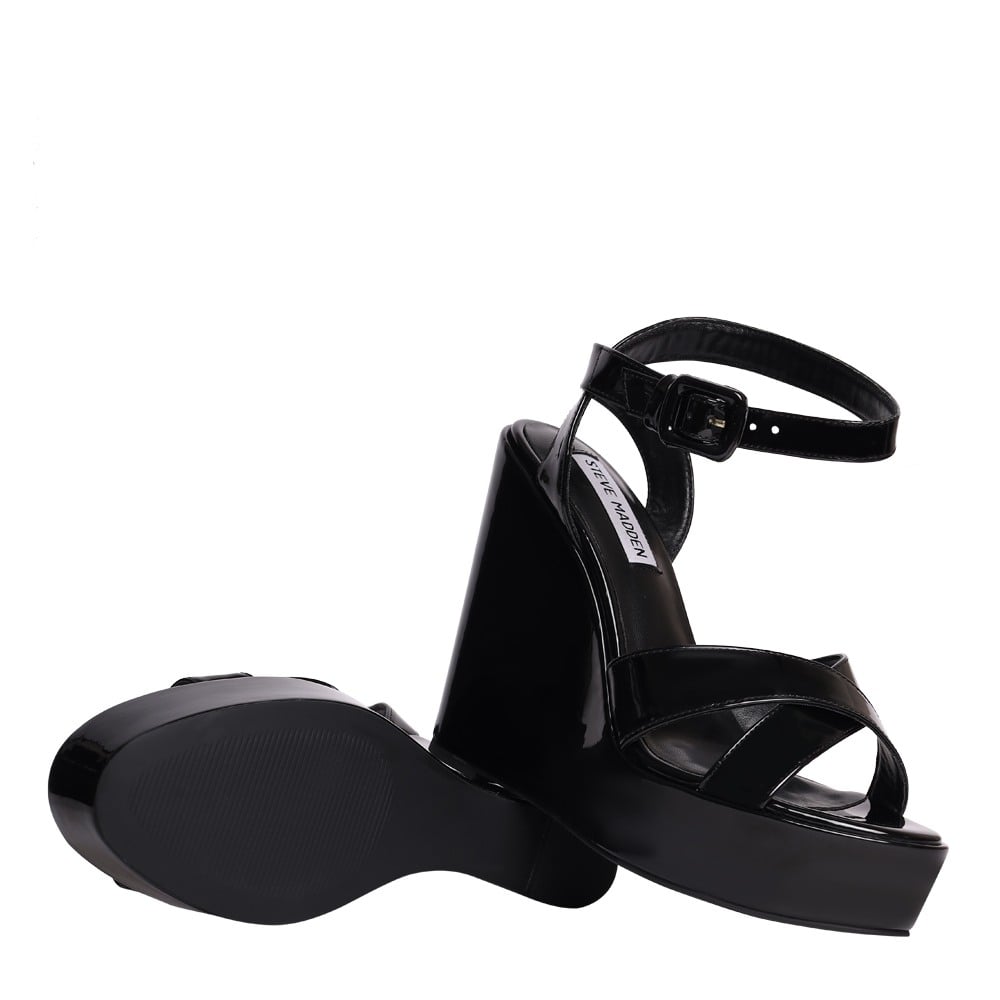 Pinnacle-In Black Patent Wedge