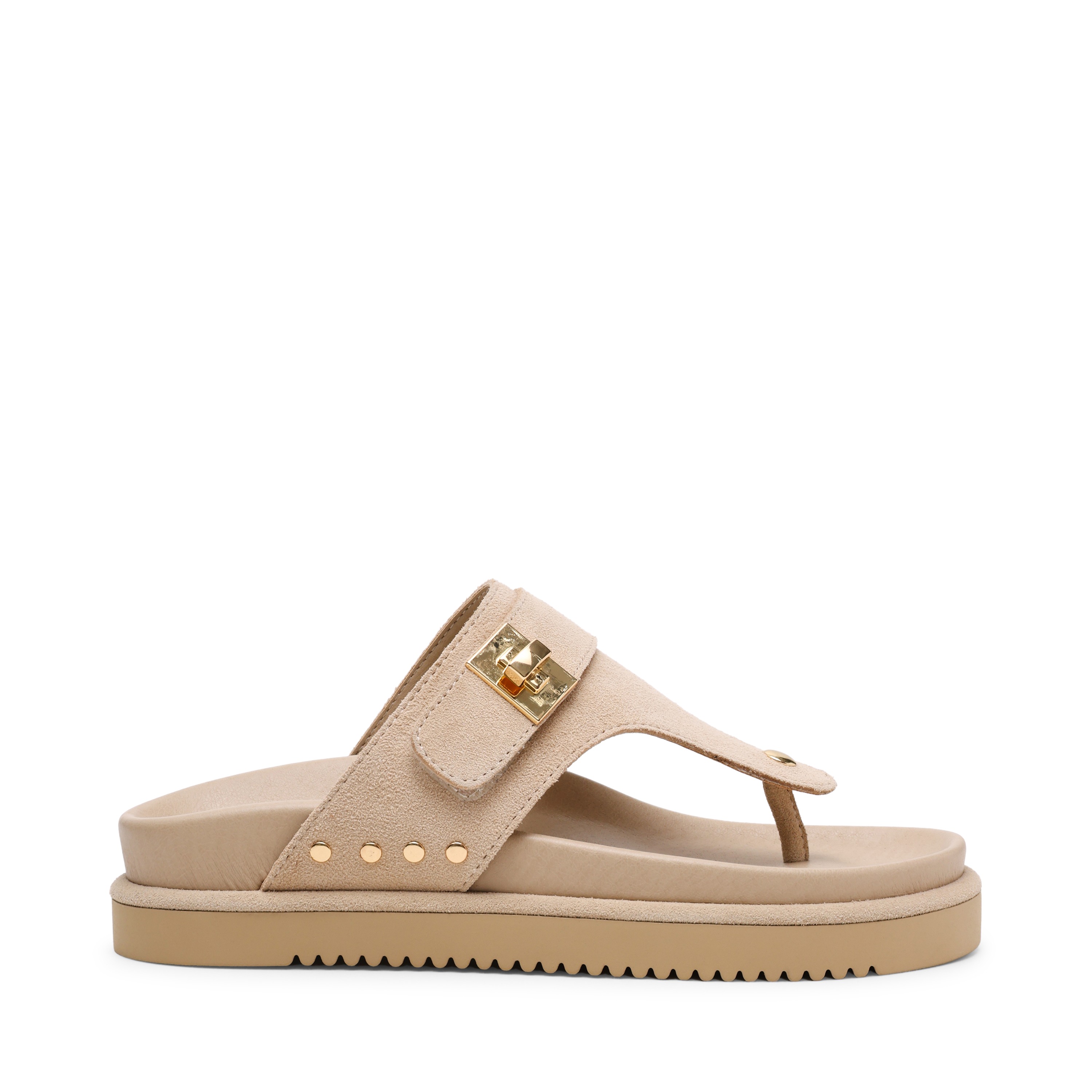 Thona-In Sand Suede Flat Sandals