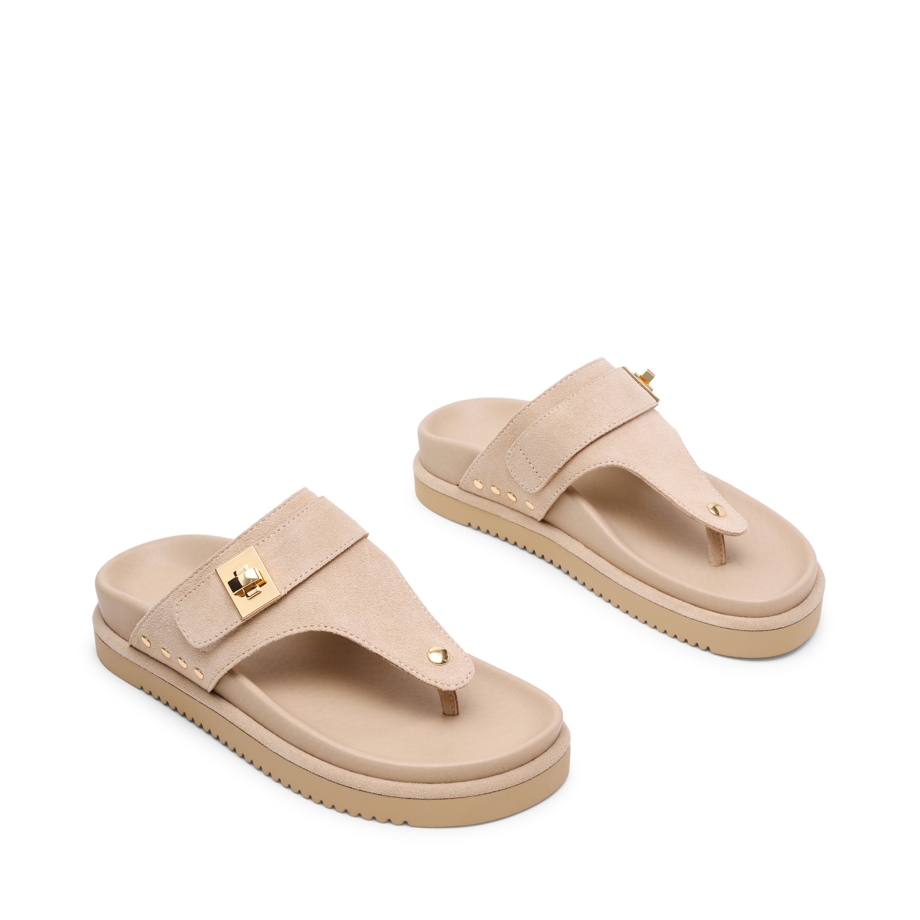 Thona-In Sand Suede Flat Sandals