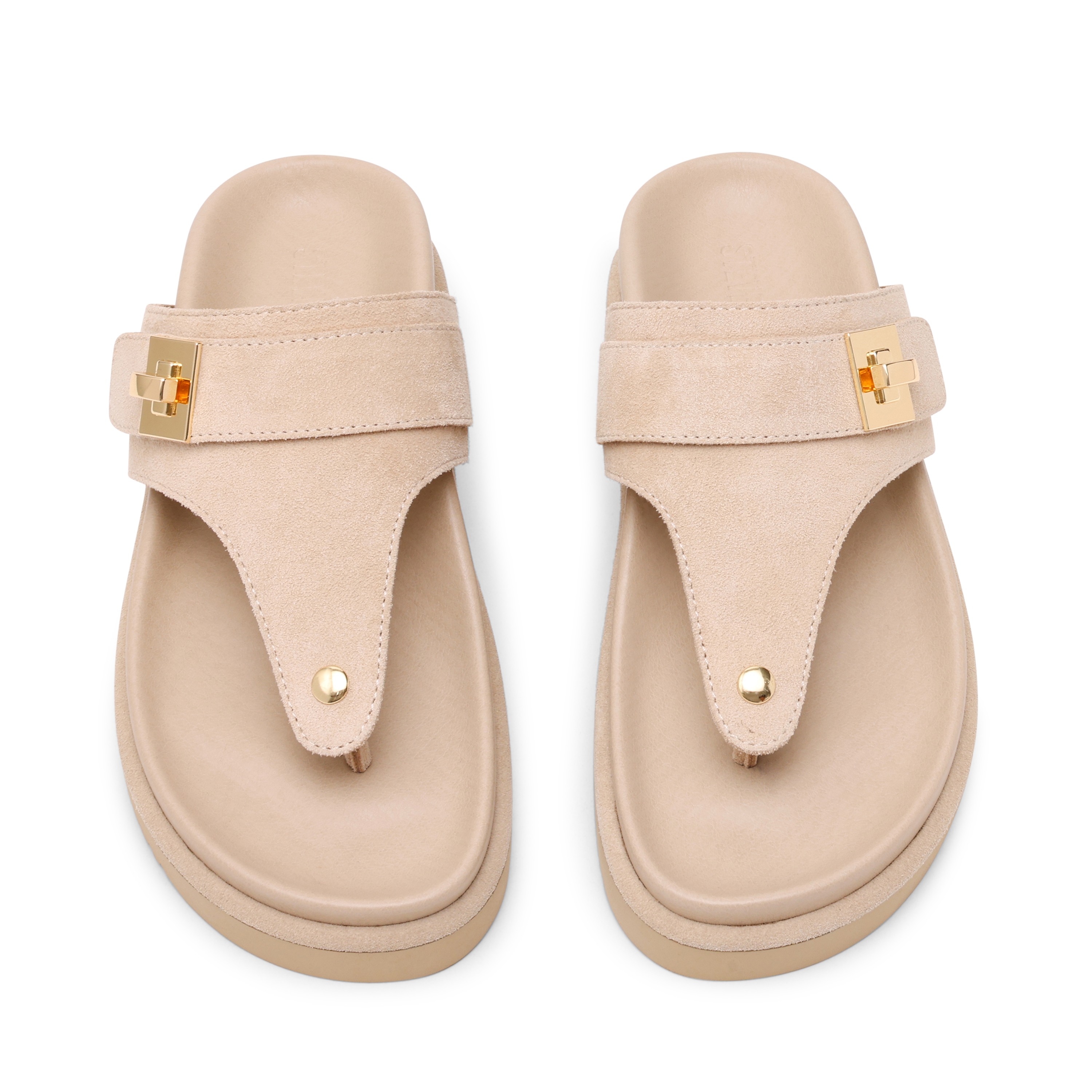 Thona-In Sand Suede Flat Sandals
