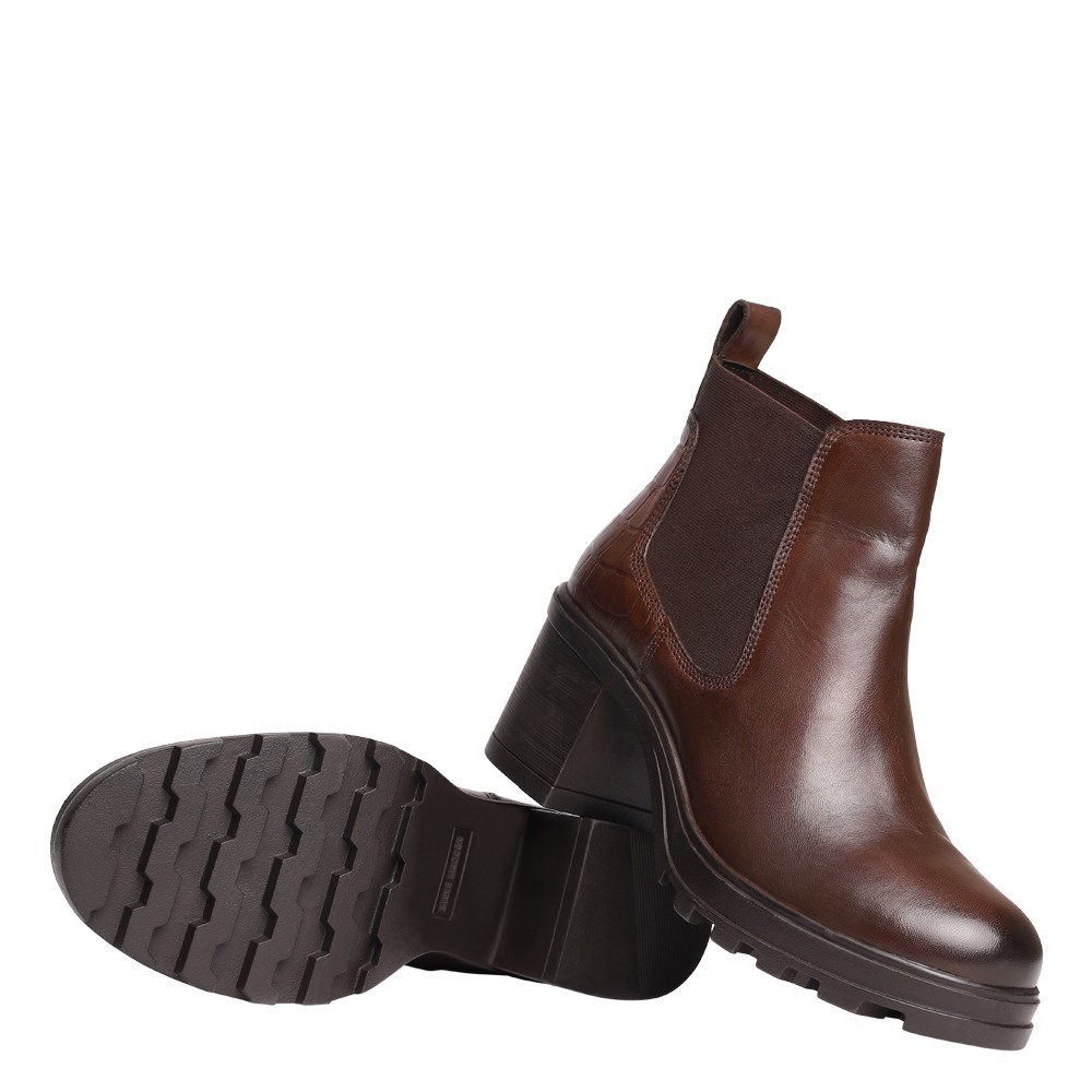 Haislee Brown Leather Boots