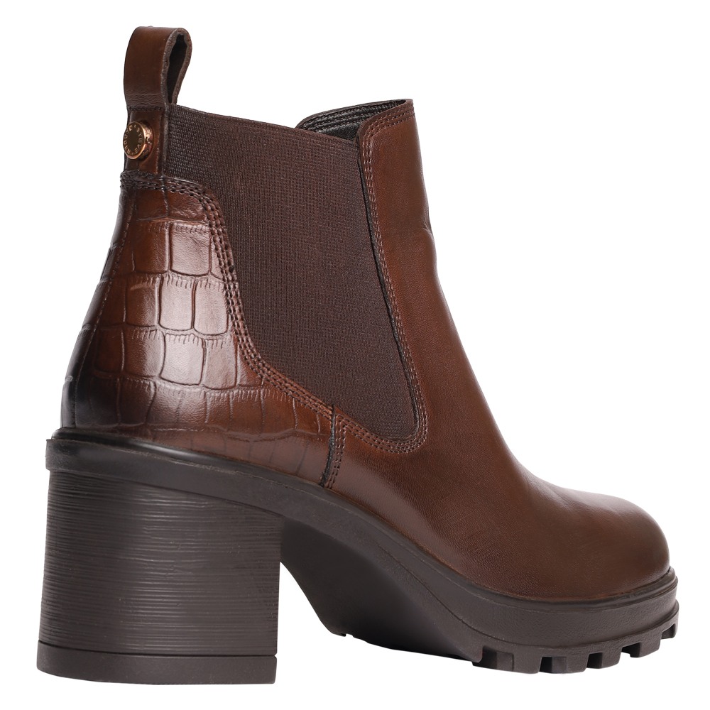 Haislee Brown Leather Boots