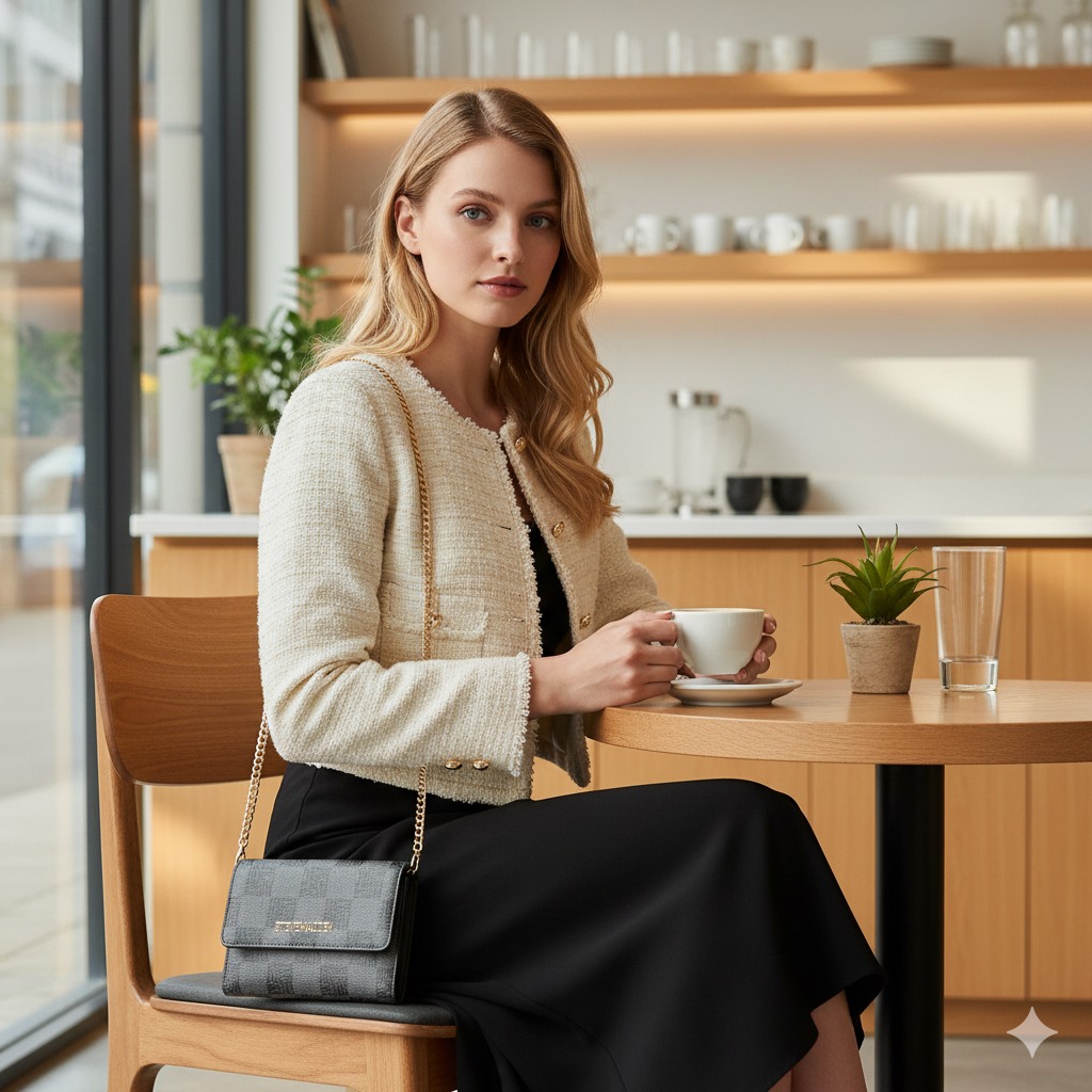 Bryee Black/Gold Clutches & Wallets