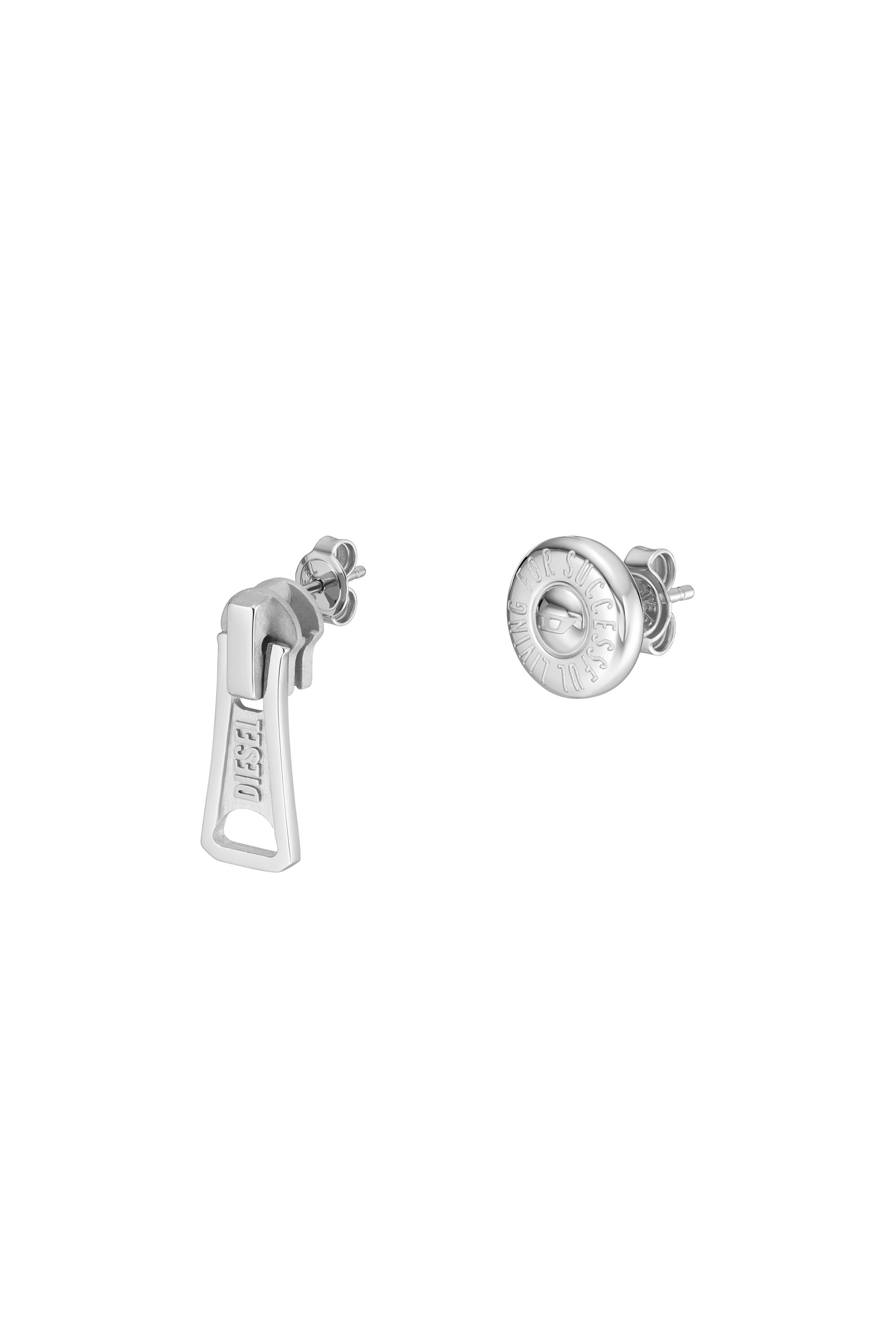 Silver Stainless Steel Stud Earrings Set