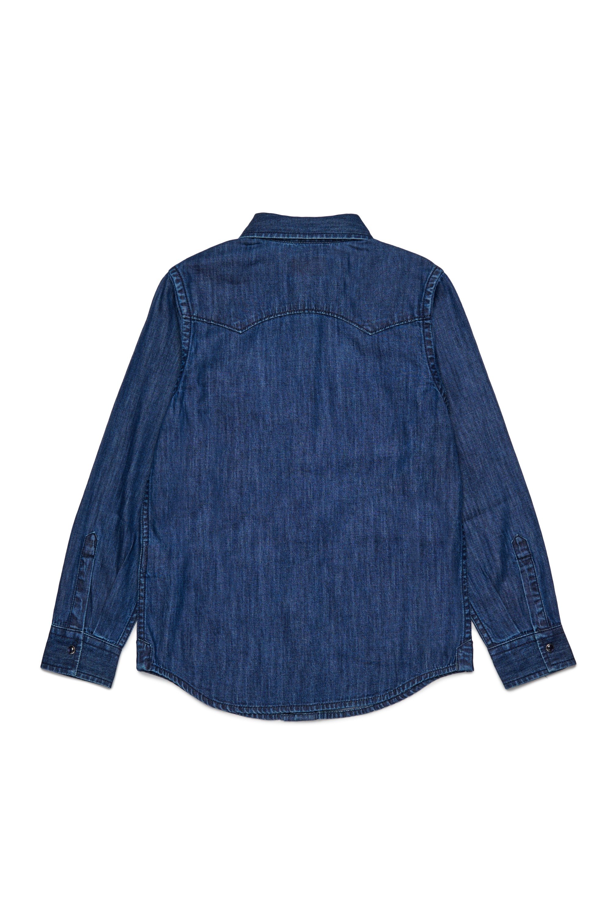 Dark Blue Denim shirt with applied pocket