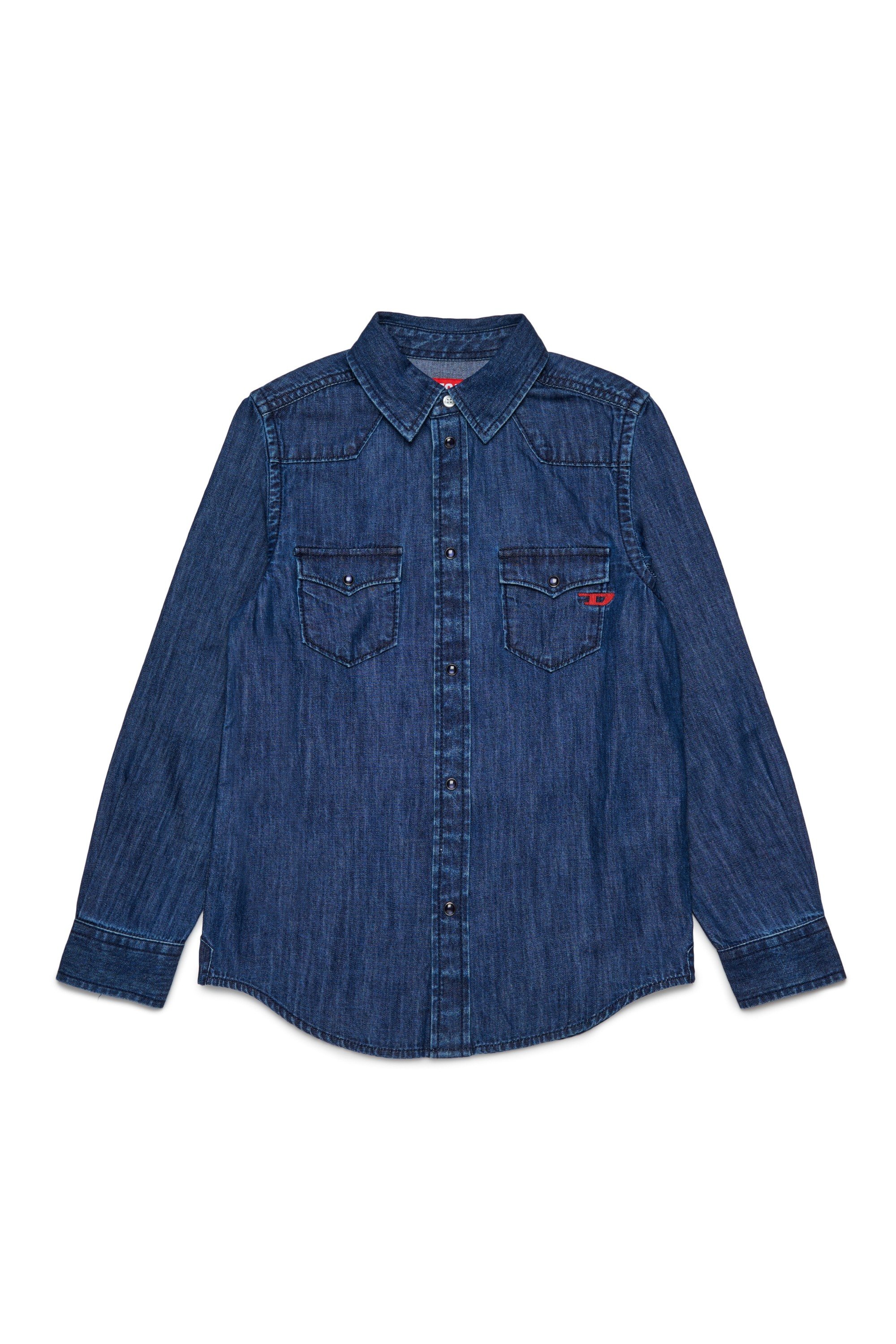 Dark Blue Denim shirt with applied pocket