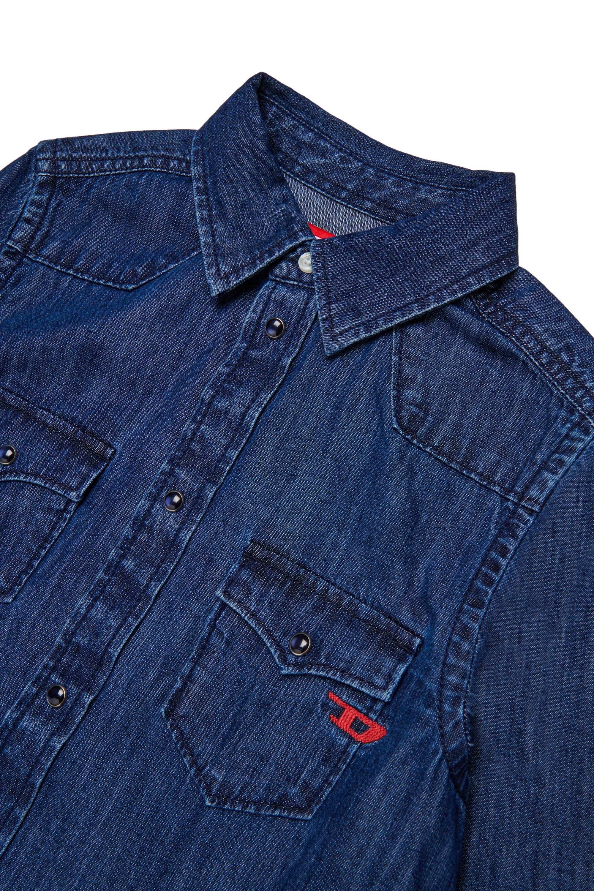 Dark Blue Denim shirt with applied pocket
