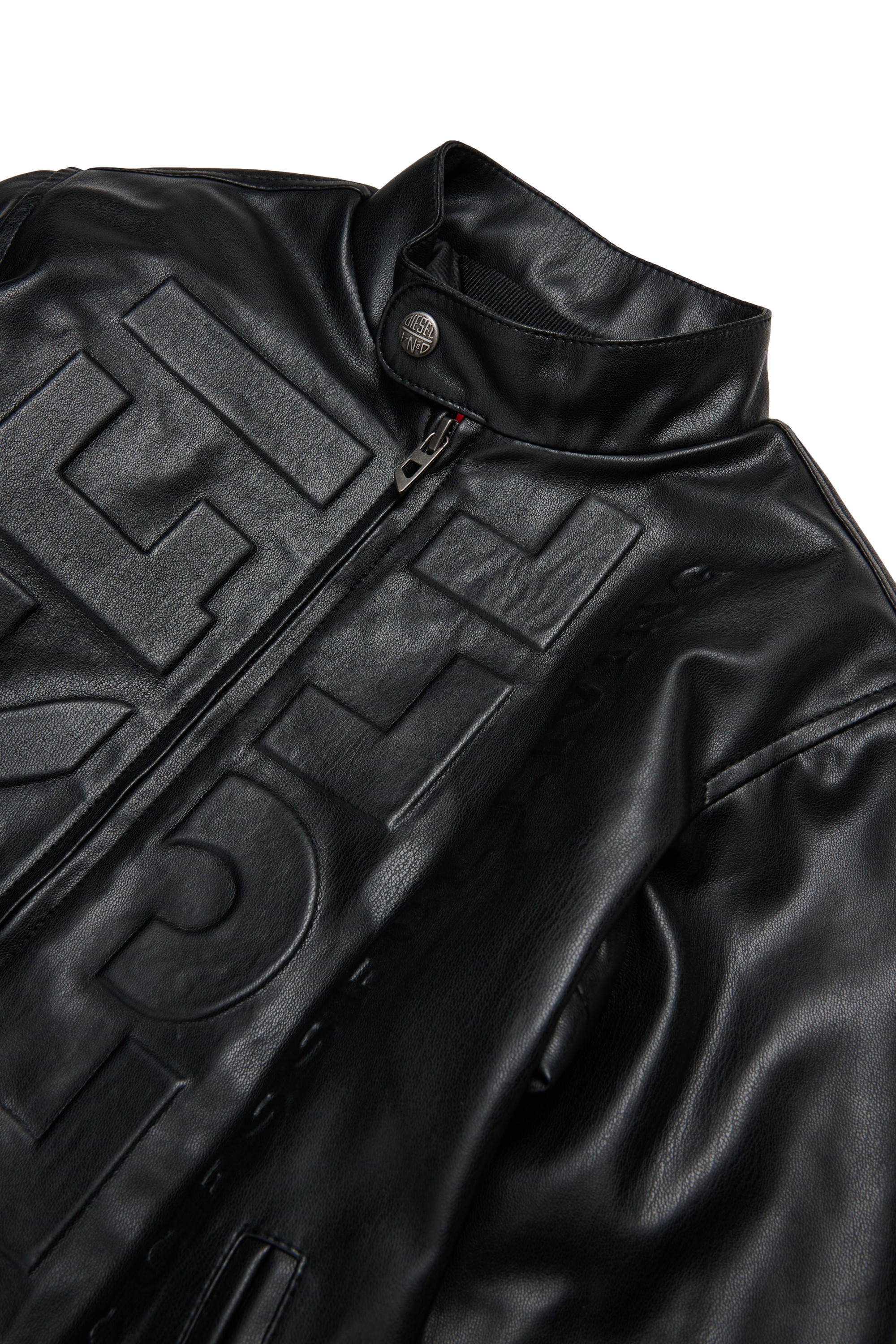 Black Jacket in faux leather with logo