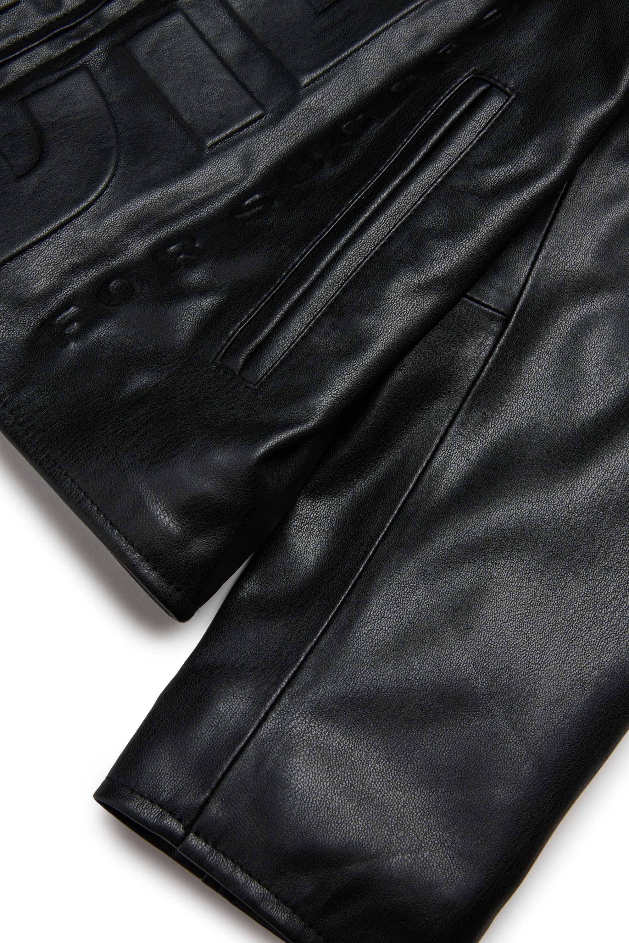Black Jacket in faux leather with logo