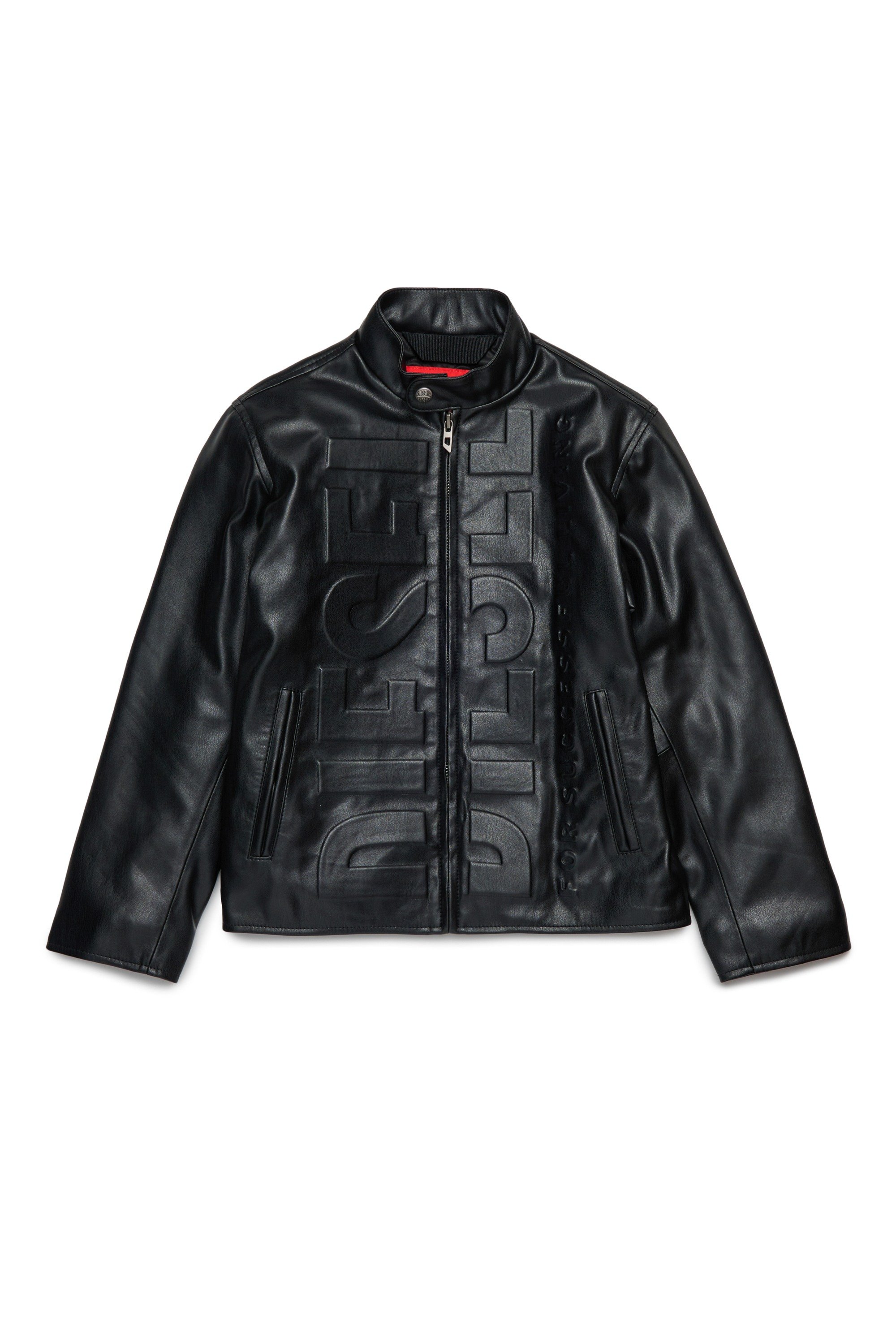 Black Jacket in faux leather with logo