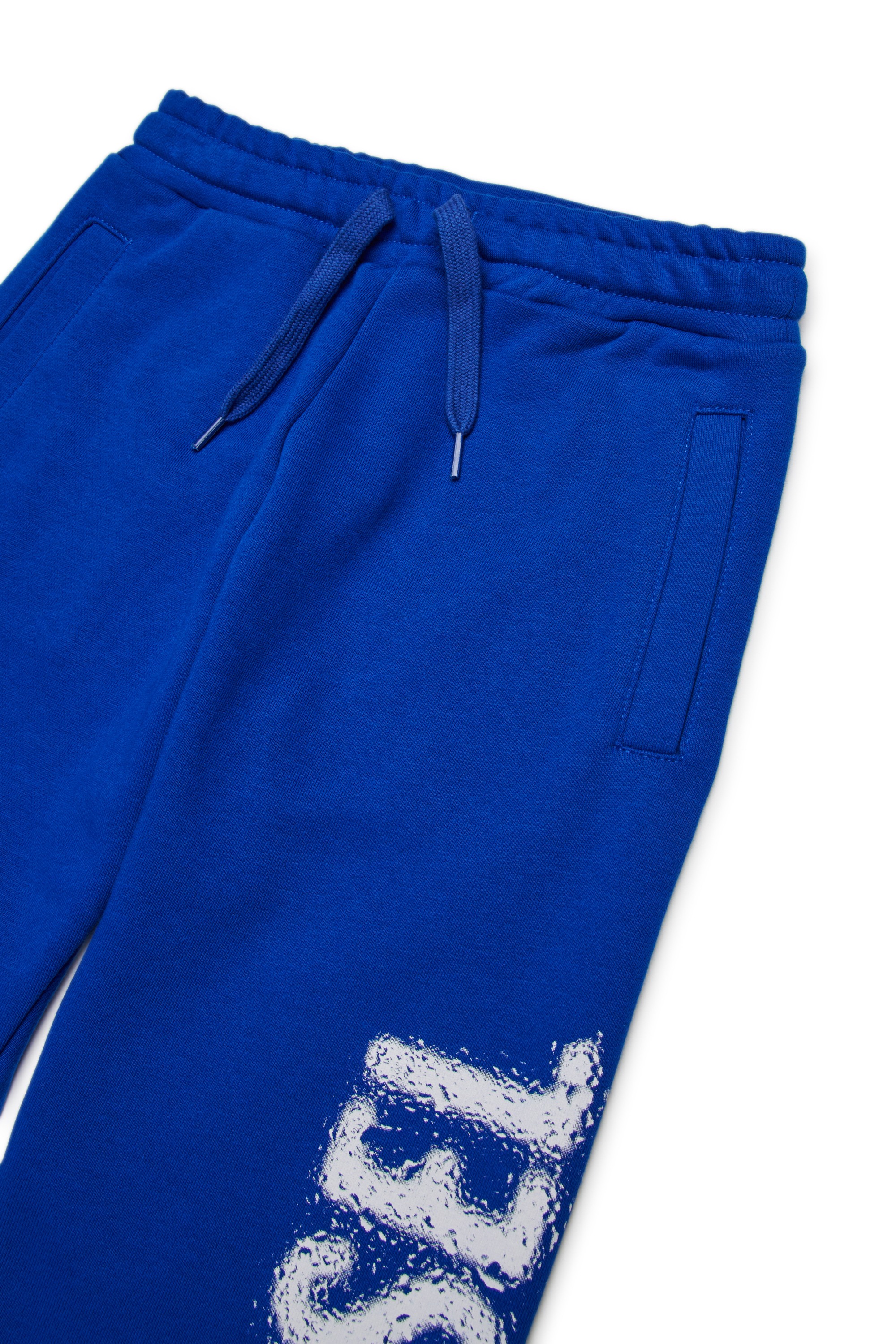 Blue Cotton sweatpants with drawstring
