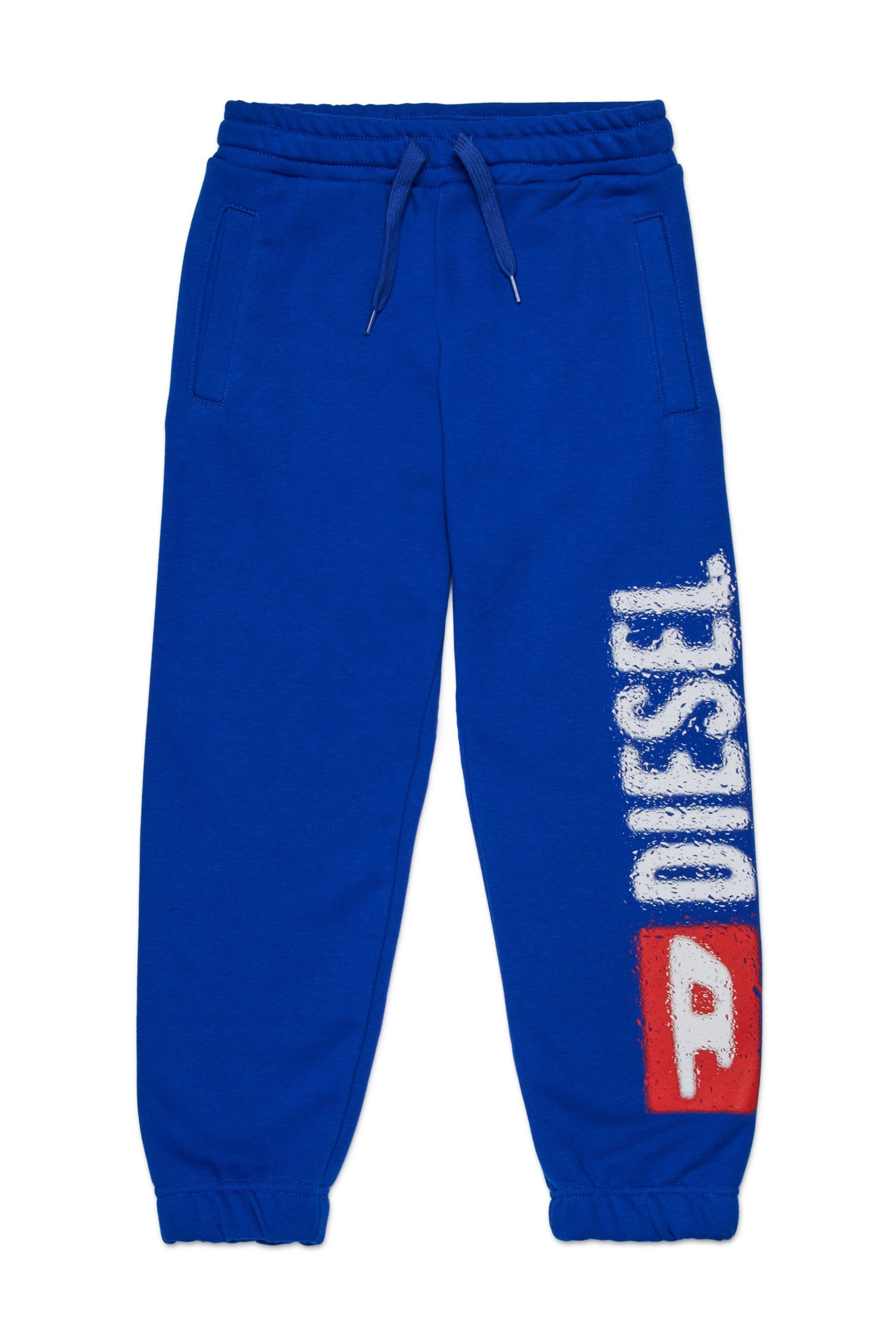 Blue Cotton sweatpants with drawstring