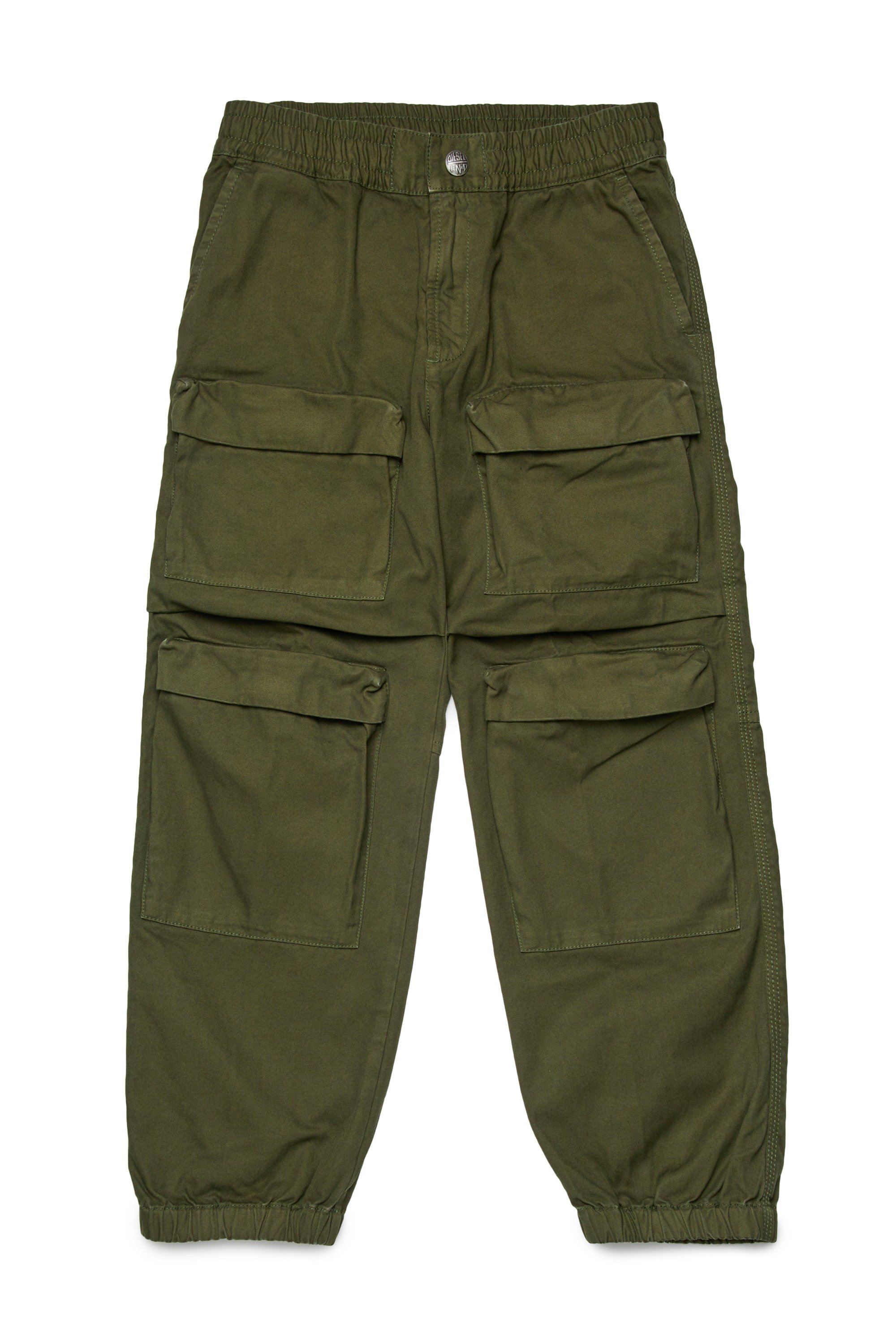 Green Cotton cargo pants with multiple pockets