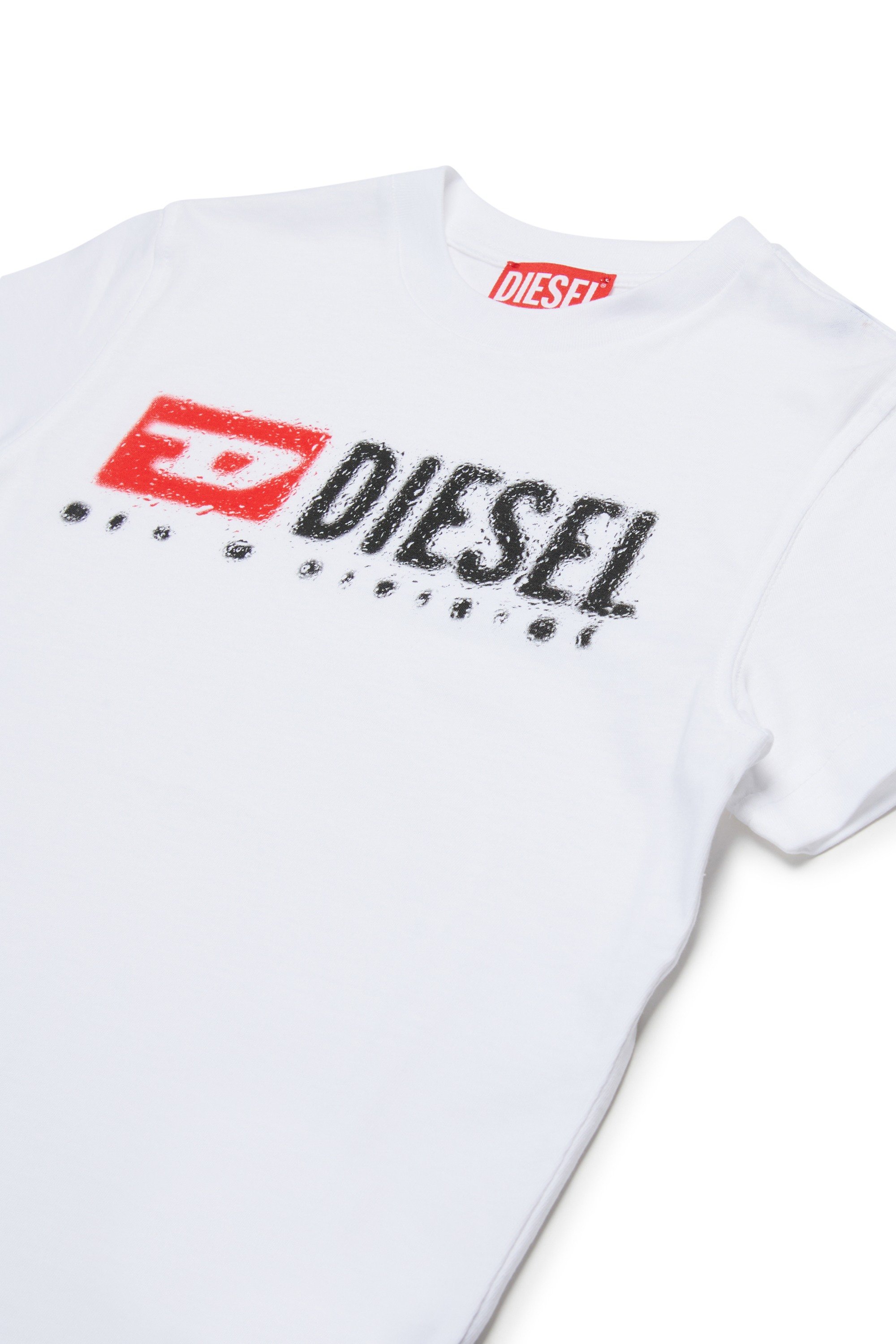 White Cotton T-shirt with printed logo