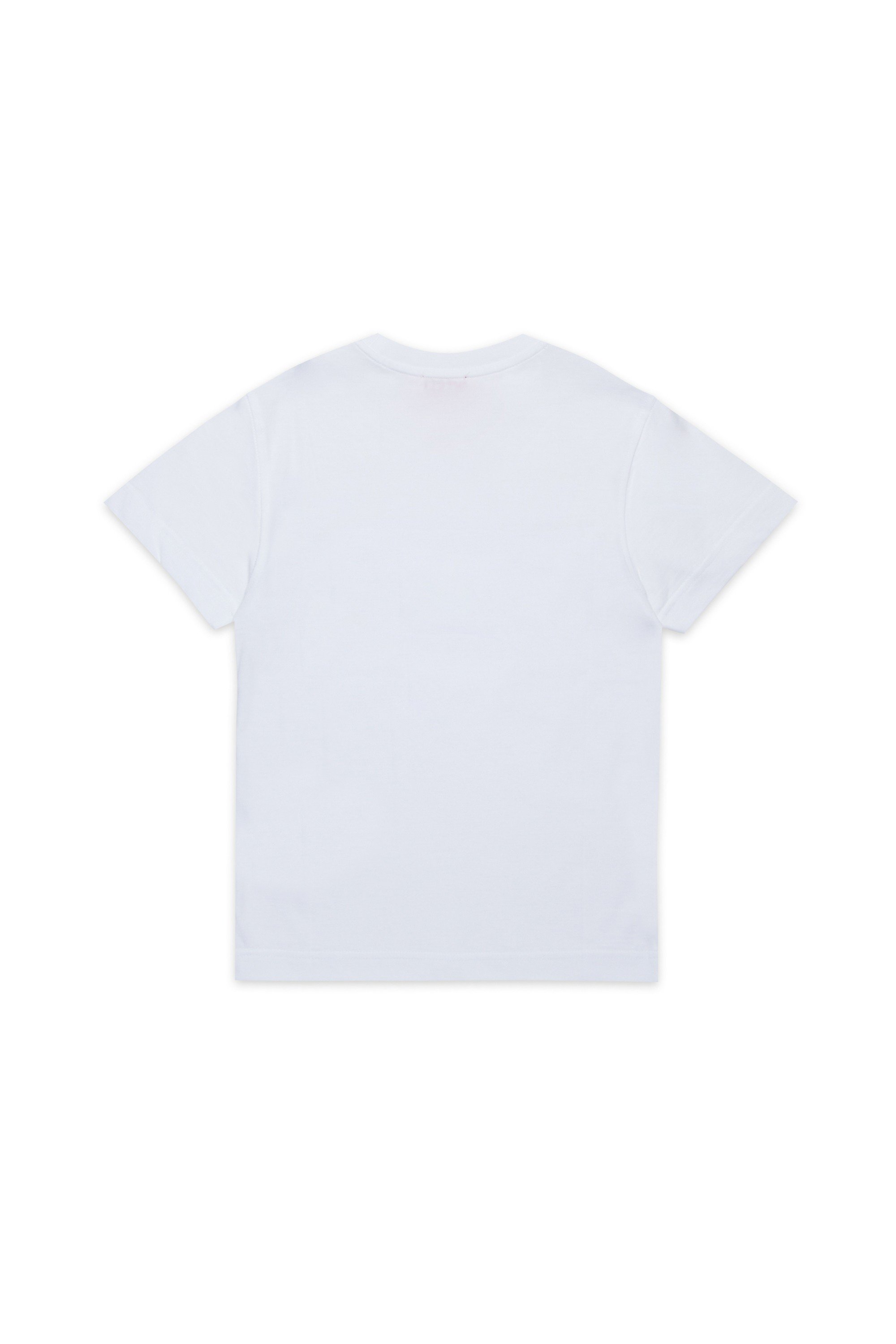 White Cotton T-shirt with printed logo
