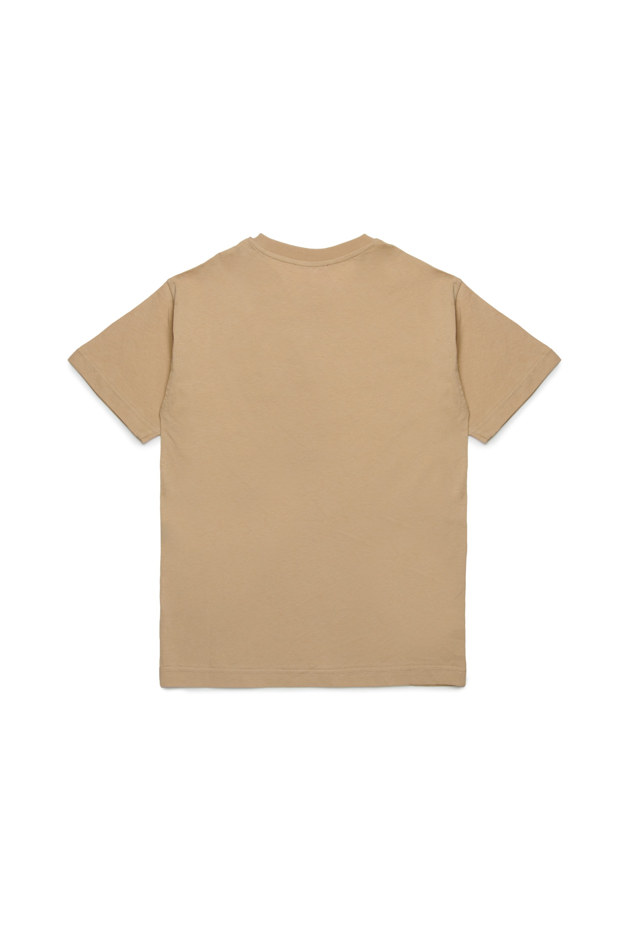 Light Brown Cotton T-shirt with logo print