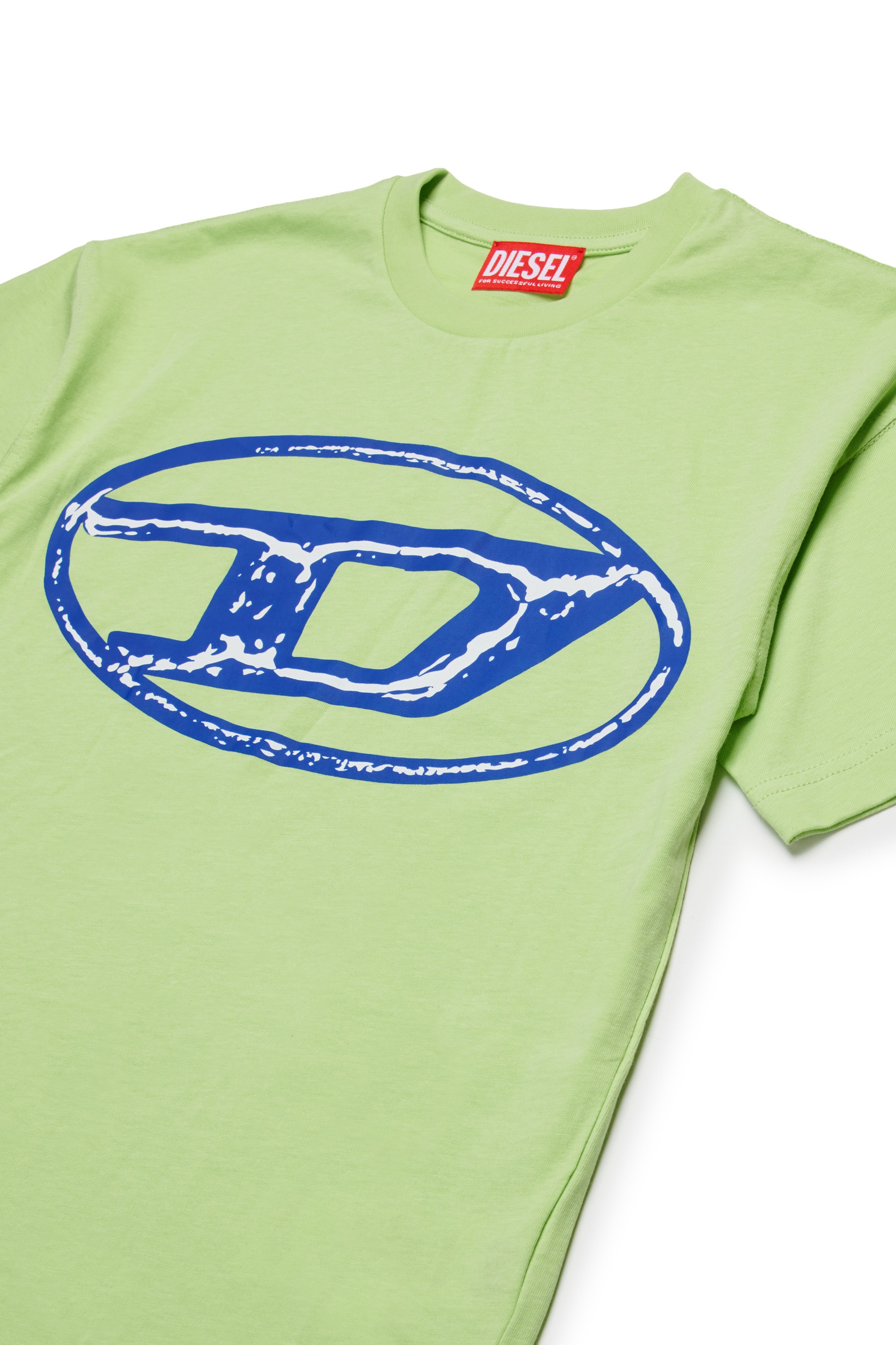 Green Cotton T-shirt with logo print