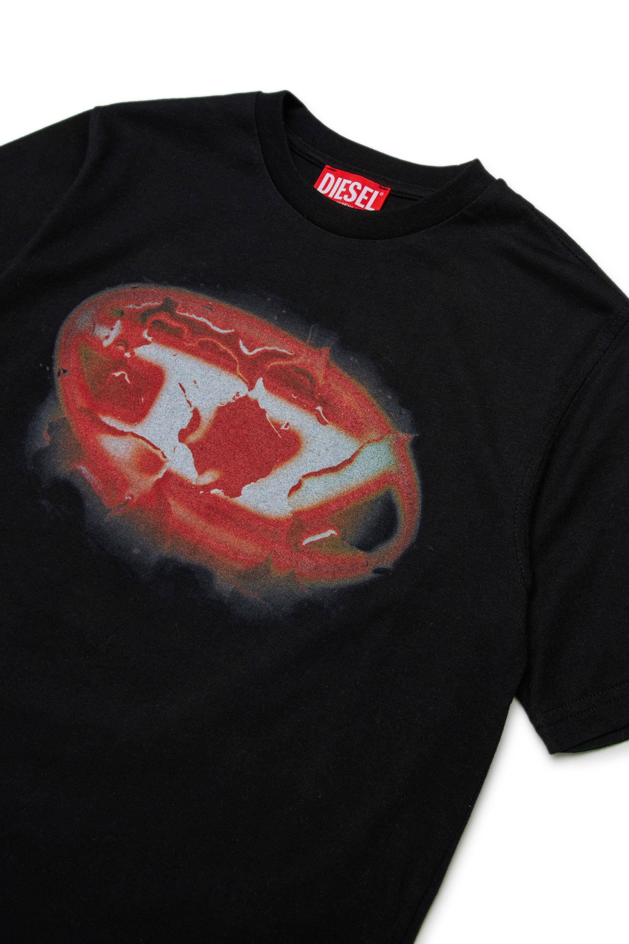 Black Cotton graphic print T-shirt