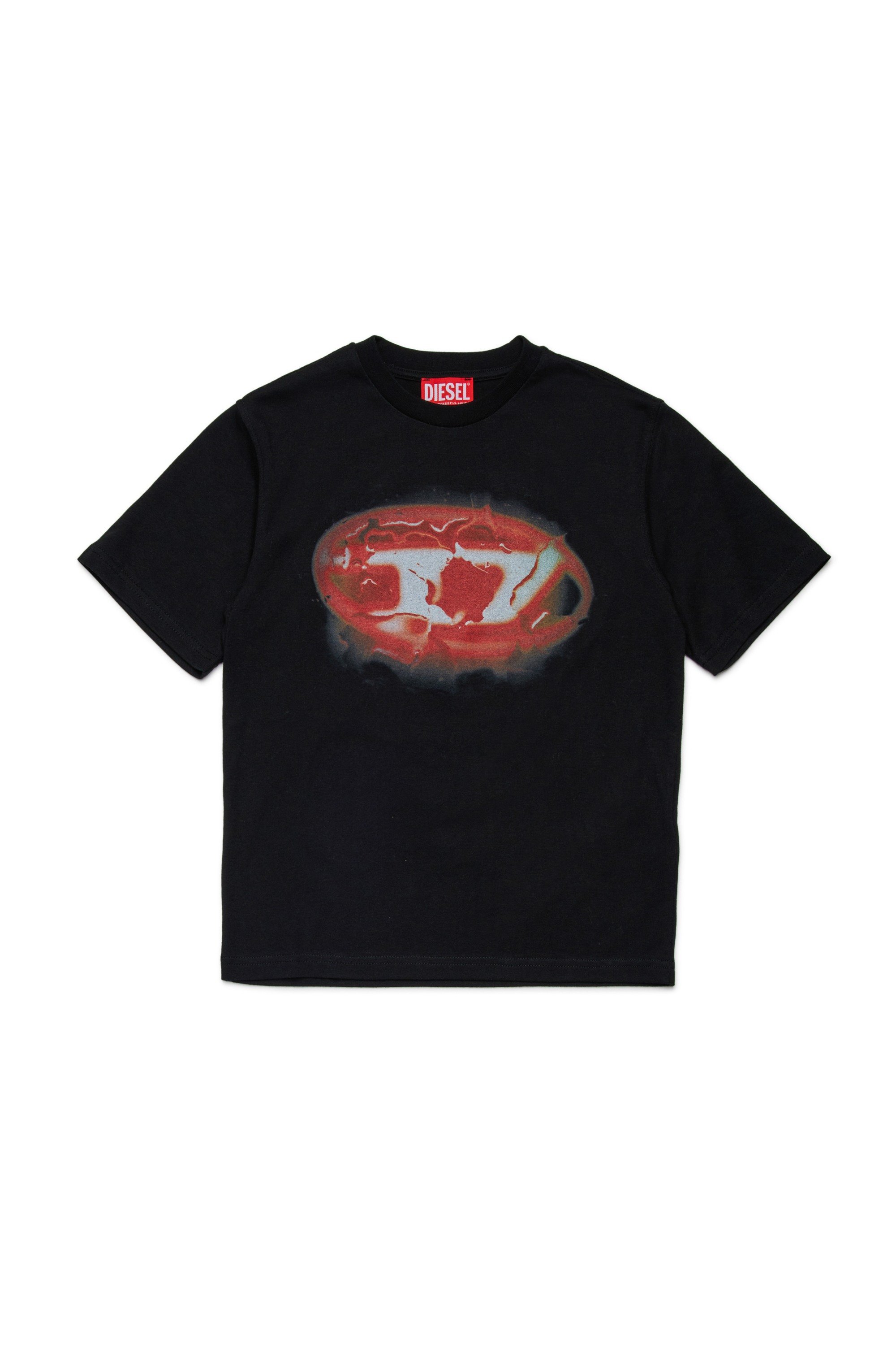 Black Cotton graphic print T-shirt