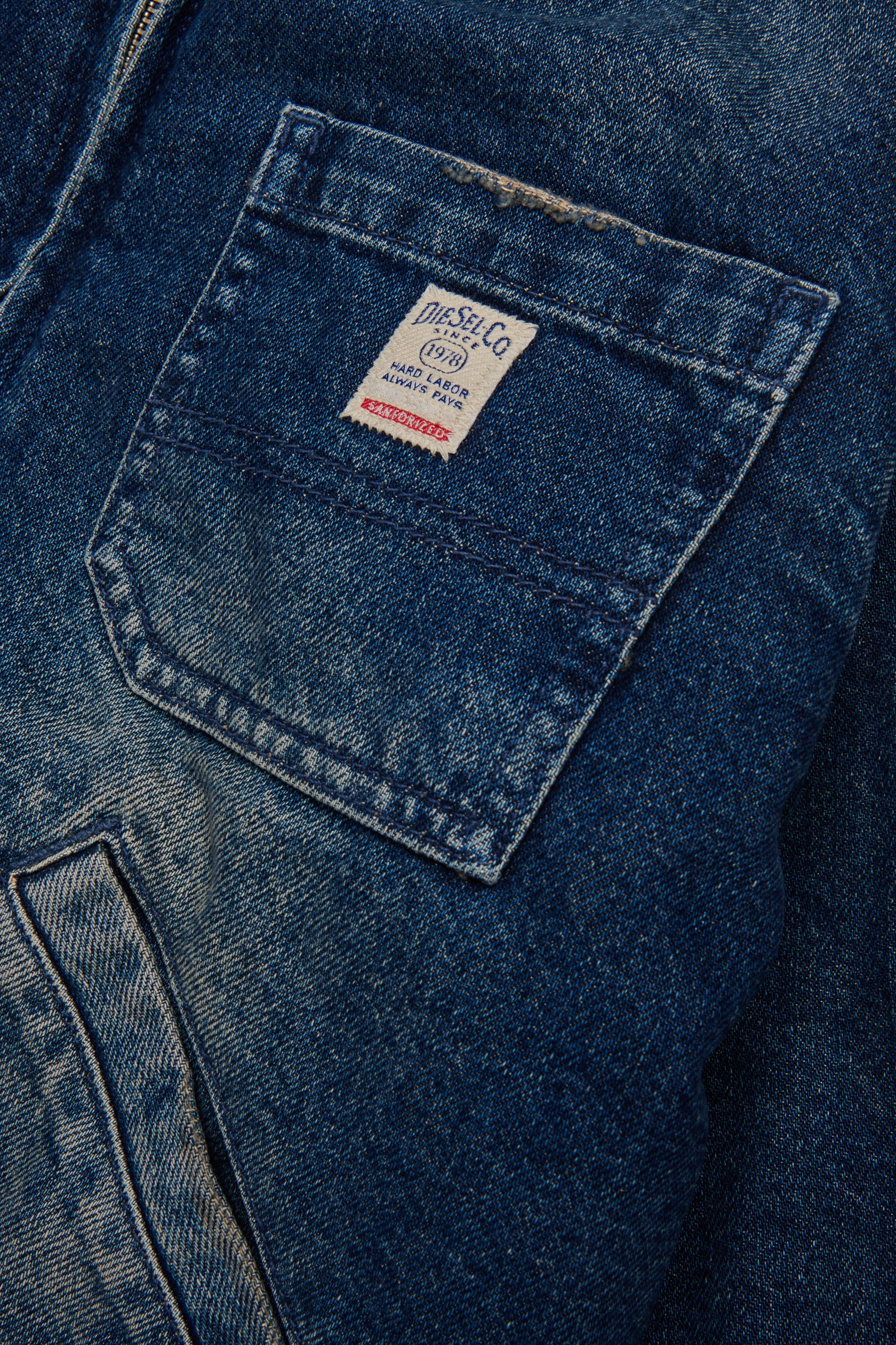 Dark Blue Denim jacket with fur collar