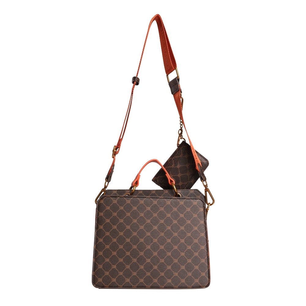 Bevelynd Brown Multi Satchel