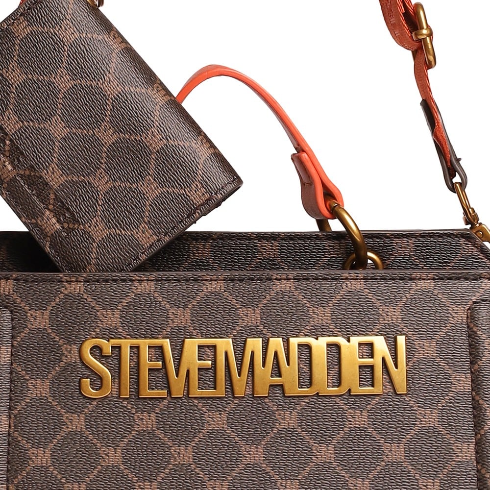 Bevelynd Brown Multi Satchel