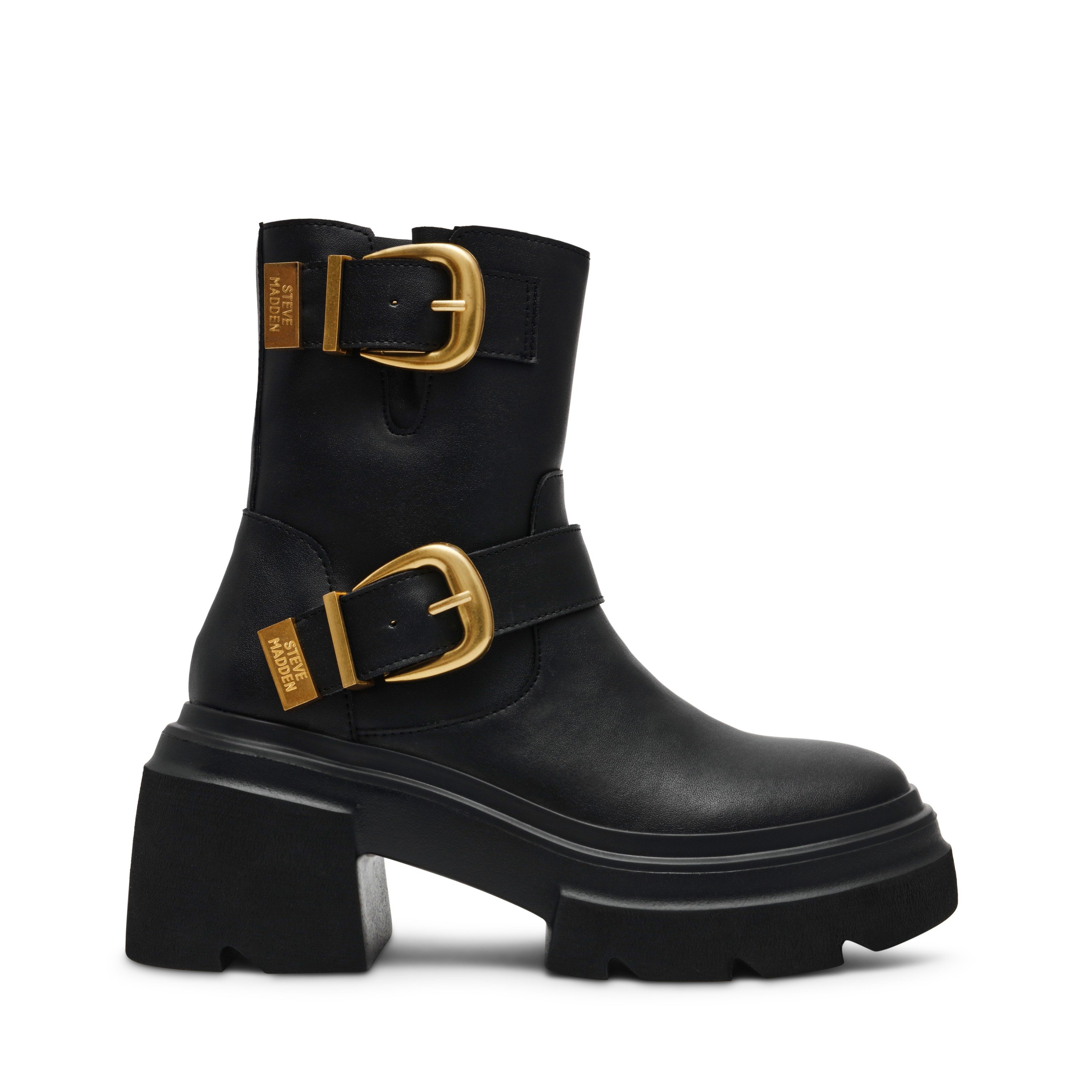 Brakes-In Black Action Leather Boots