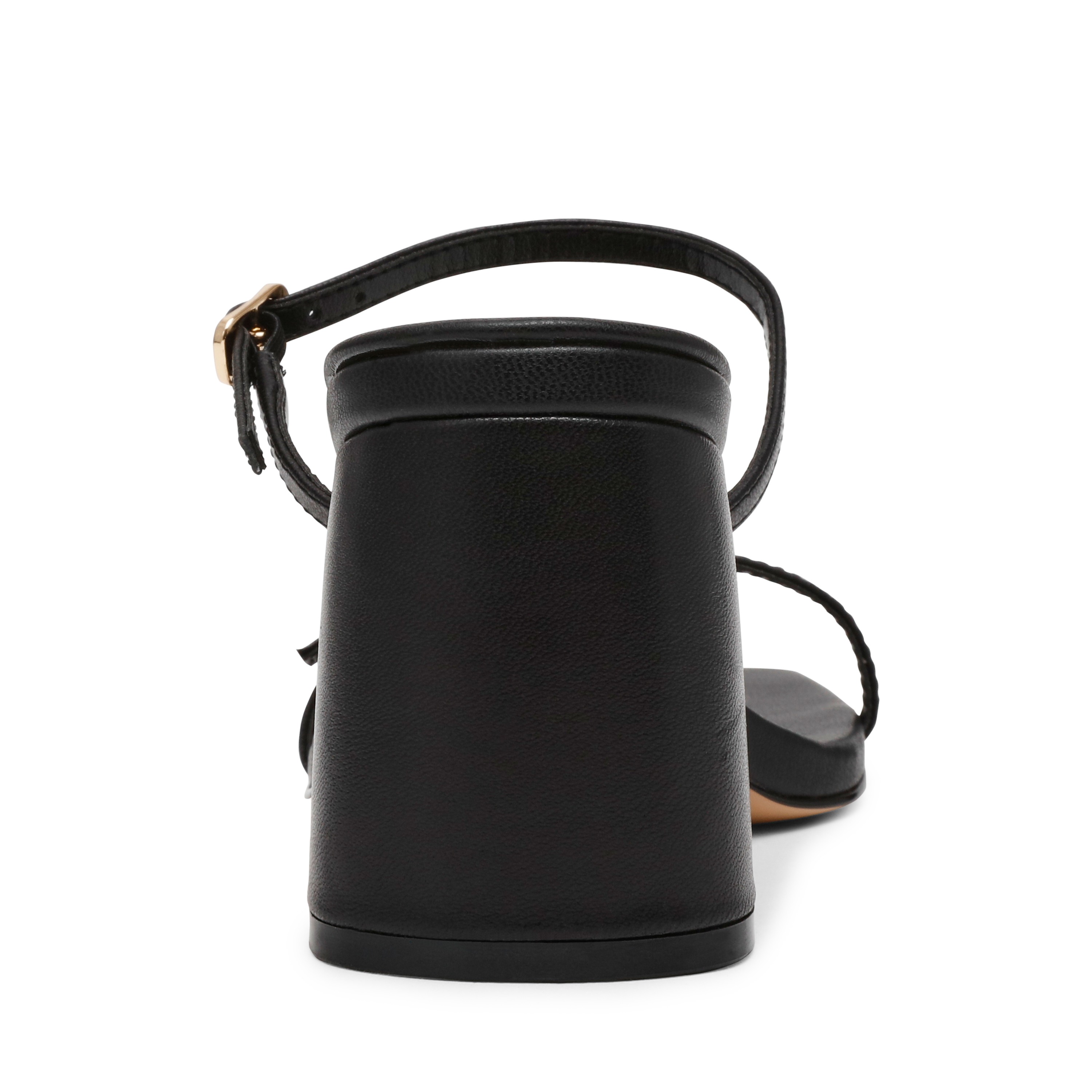 Reformer-In Black Leather Heeled Sandal