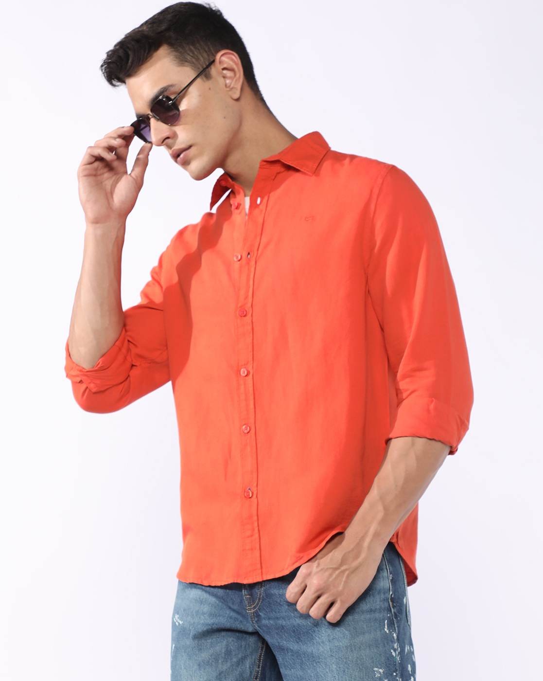 GAS | Regular Fit Linen Cotton Shirt with Signature Branding