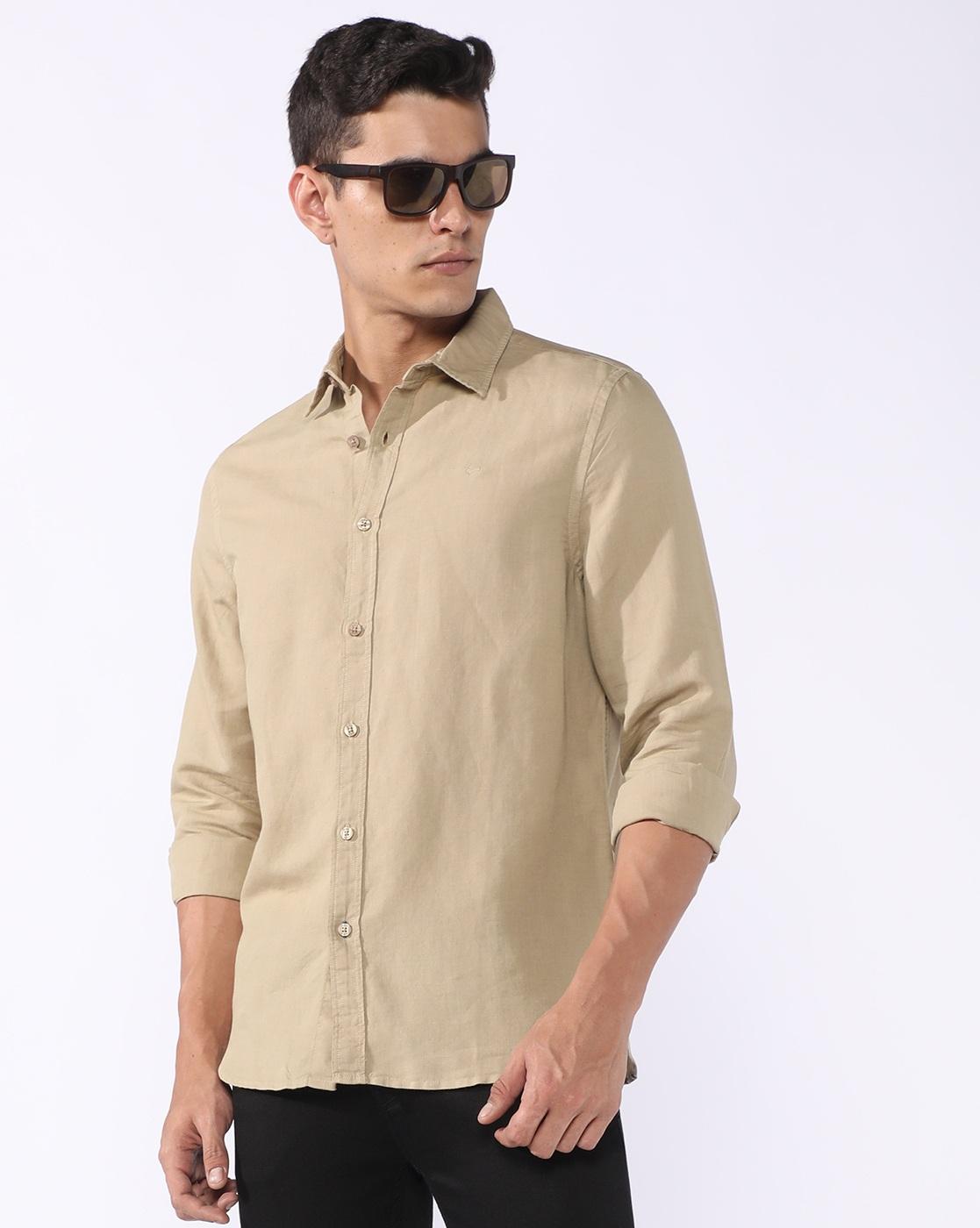 GAS | Regular Fit Linen Cotton Shirt with Signature Branding
