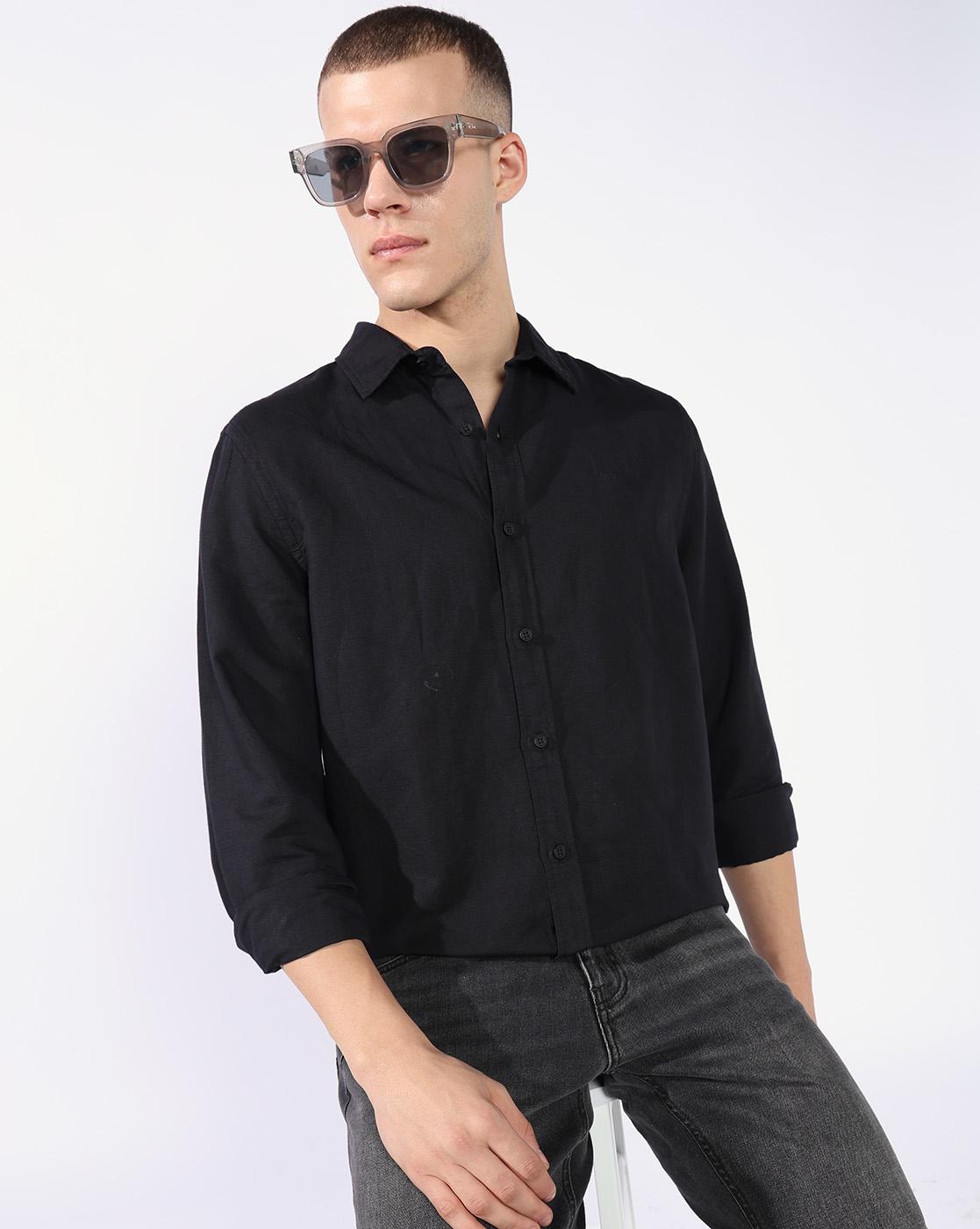 GAS | Regular Fit Linen Cotton Shirt with Signature Branding