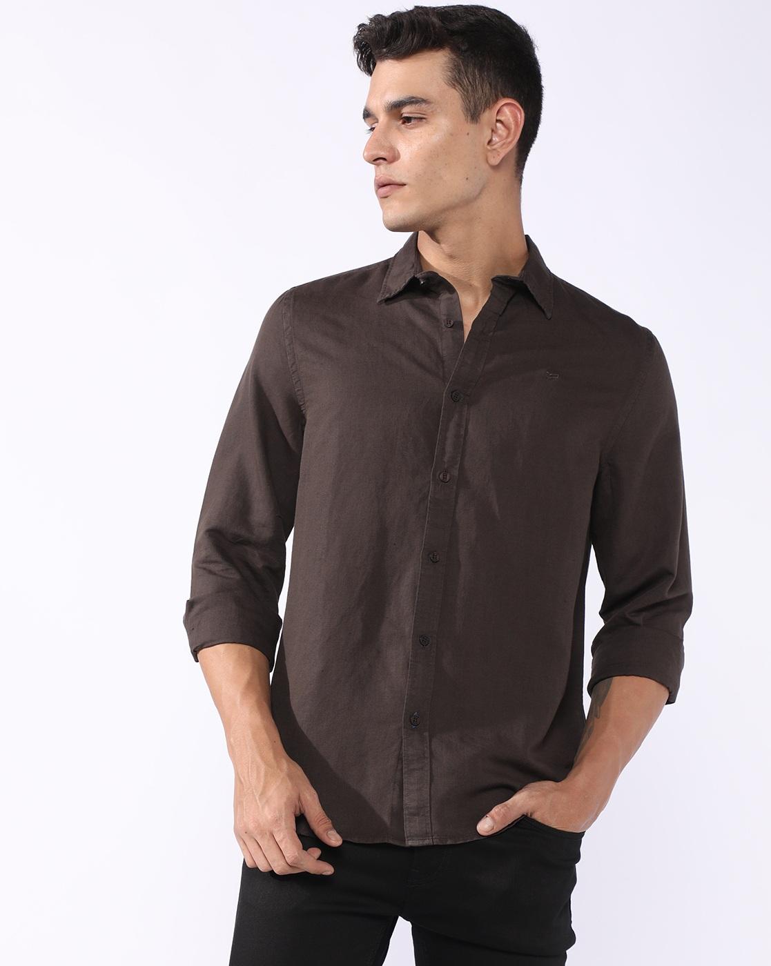 GAS | Regular Fit Linen Cotton Shirt with Signature Branding