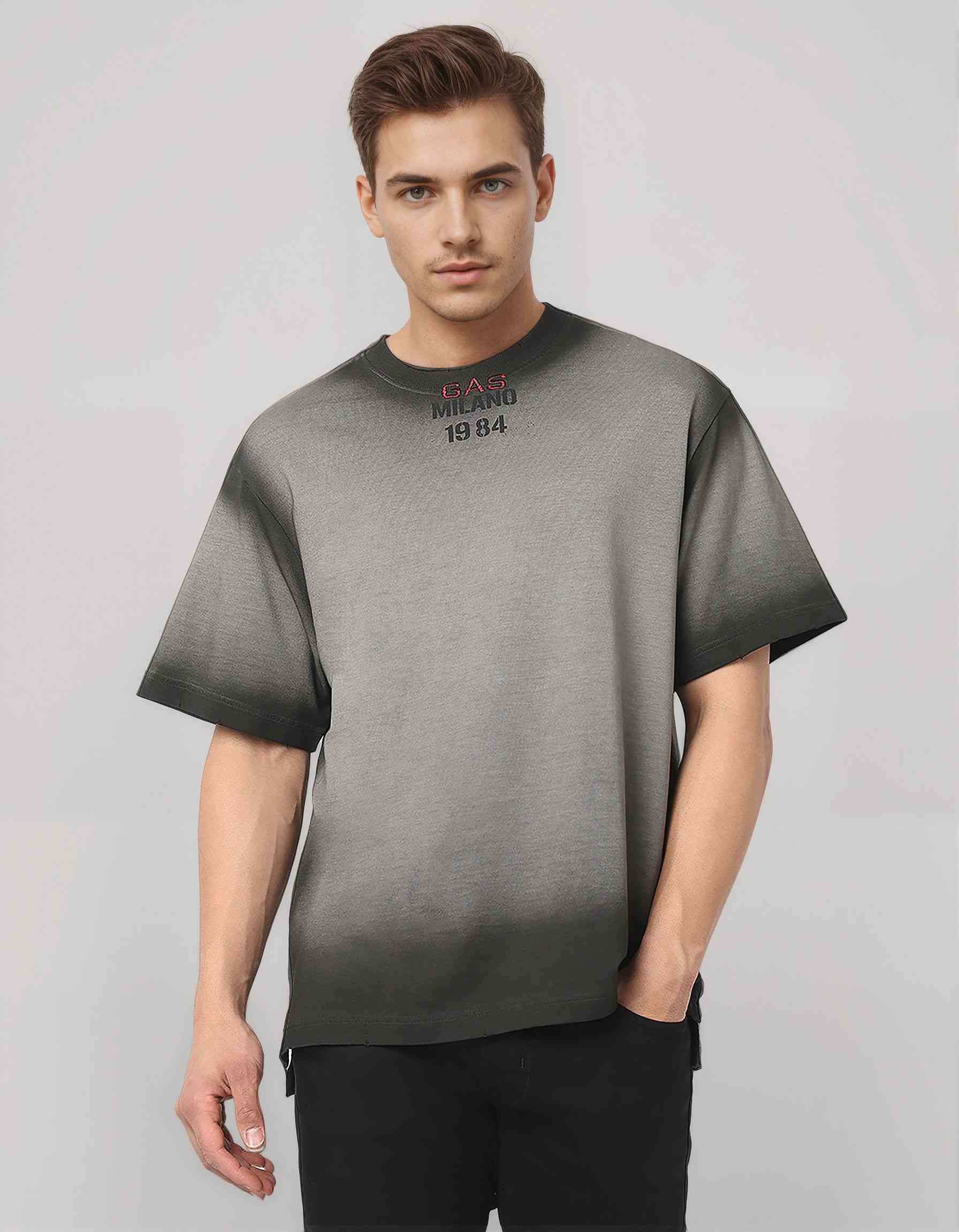 GAS | Maverick Boxy Fit Crewneck T-Shirt with Embroidered Logo Detailing