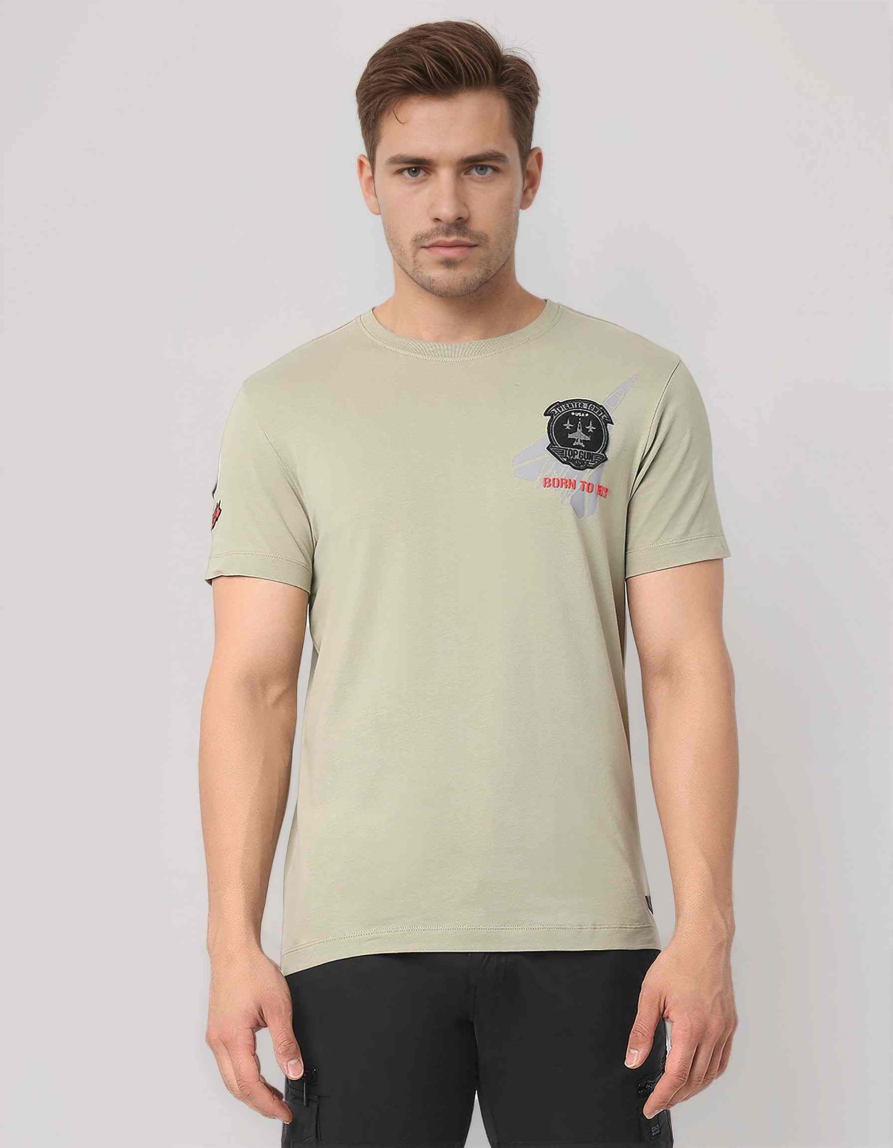 GAS | Maverick Wingman Crewneck T-Shirt with Applique Badge