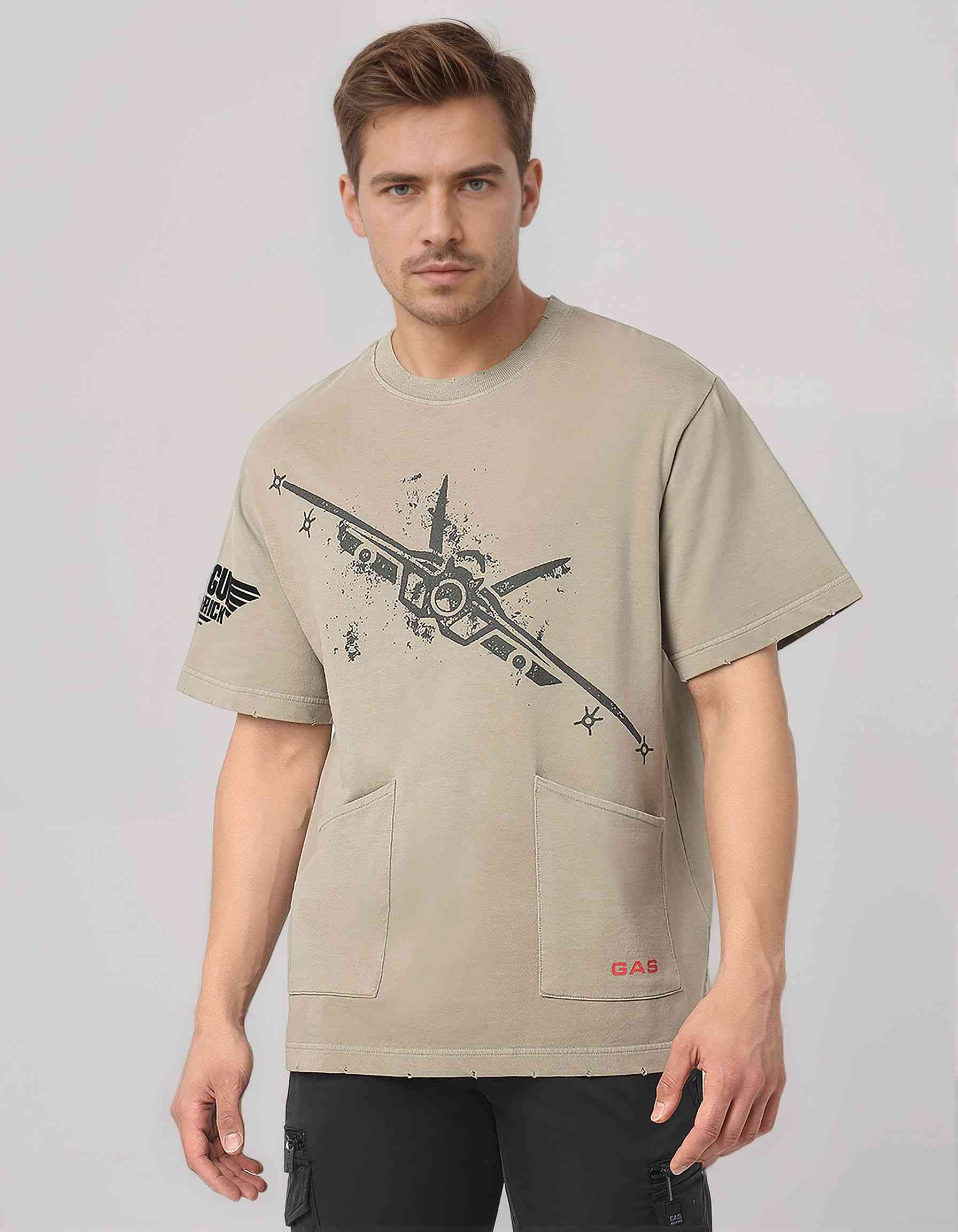 GAS | Maverick Born To Fly Dual Pocket Crewneck T-Shirt