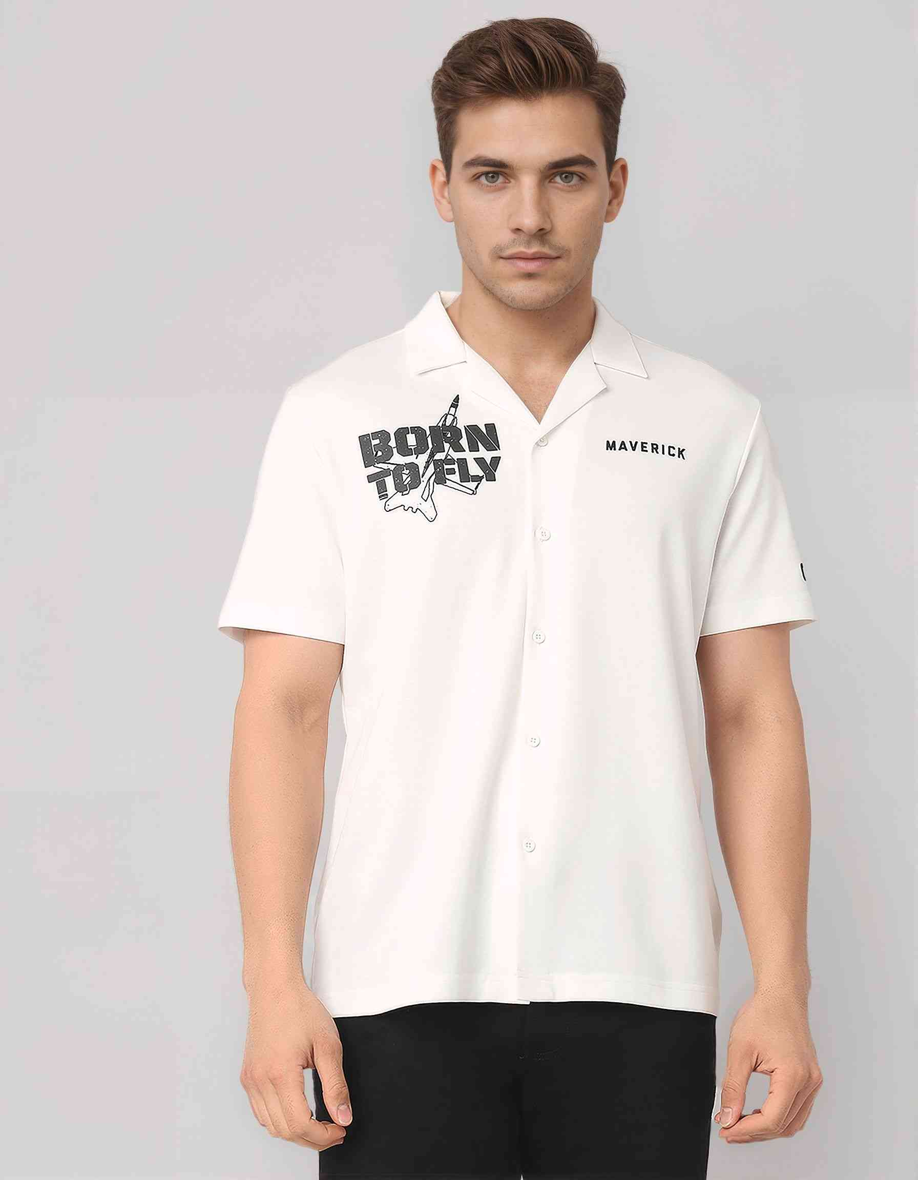 GAS | Maverick Born To Fly Puff Print Shirt