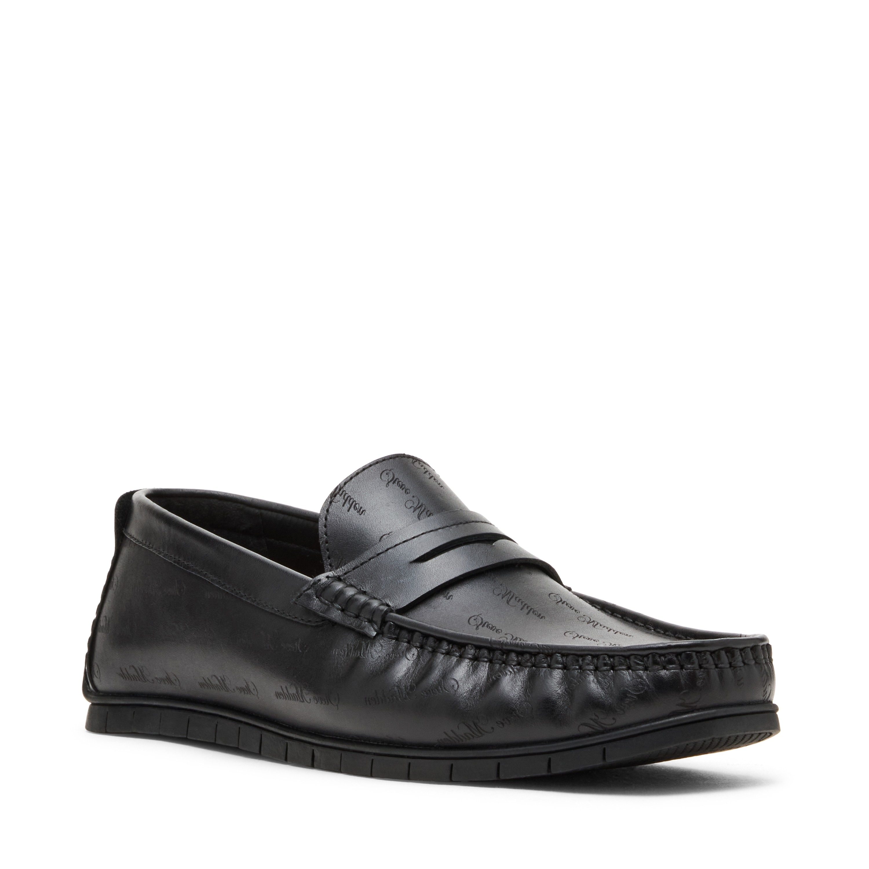 Nairo-S Black Leather Driver Loafers