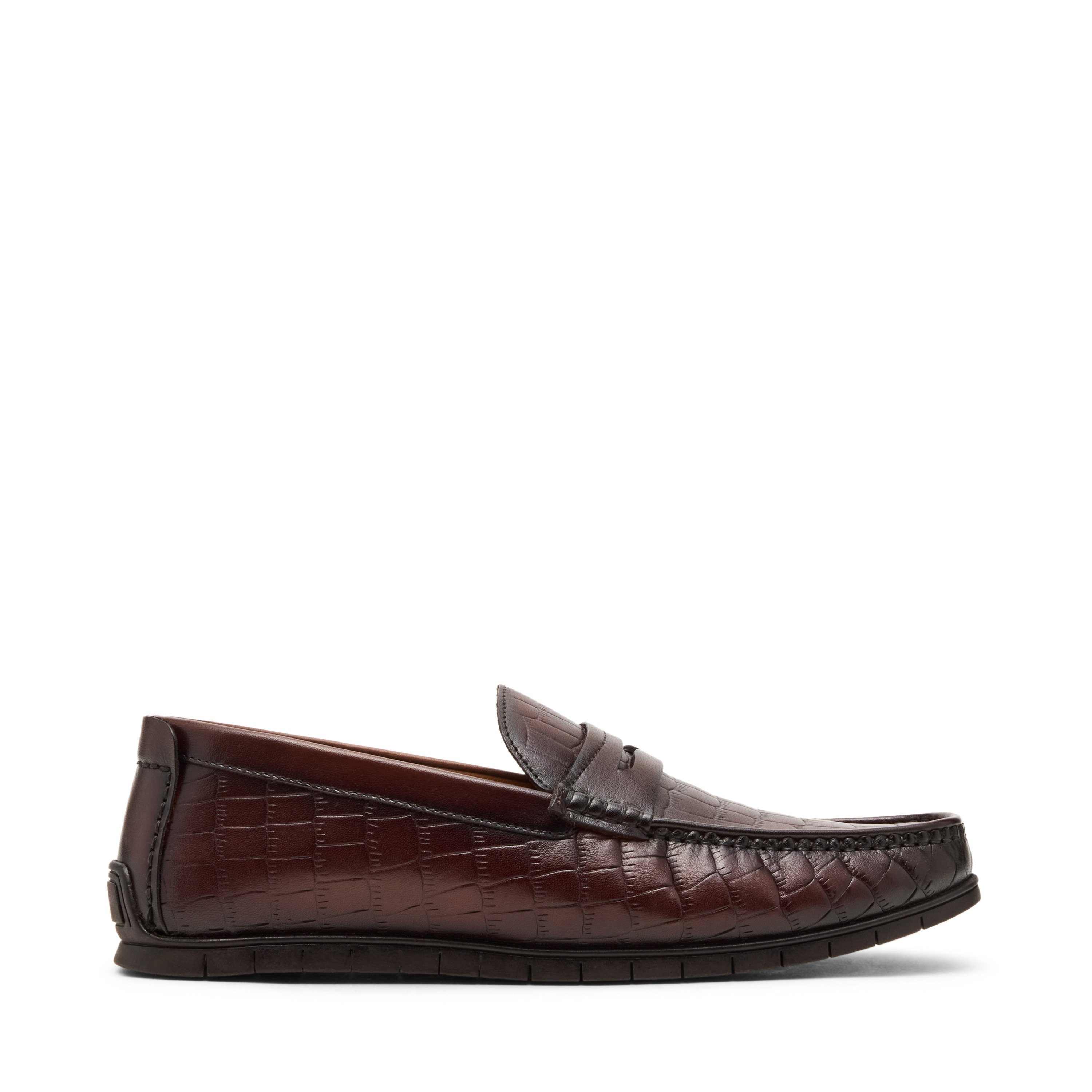 Nairo Brown Leather Driver Loafers