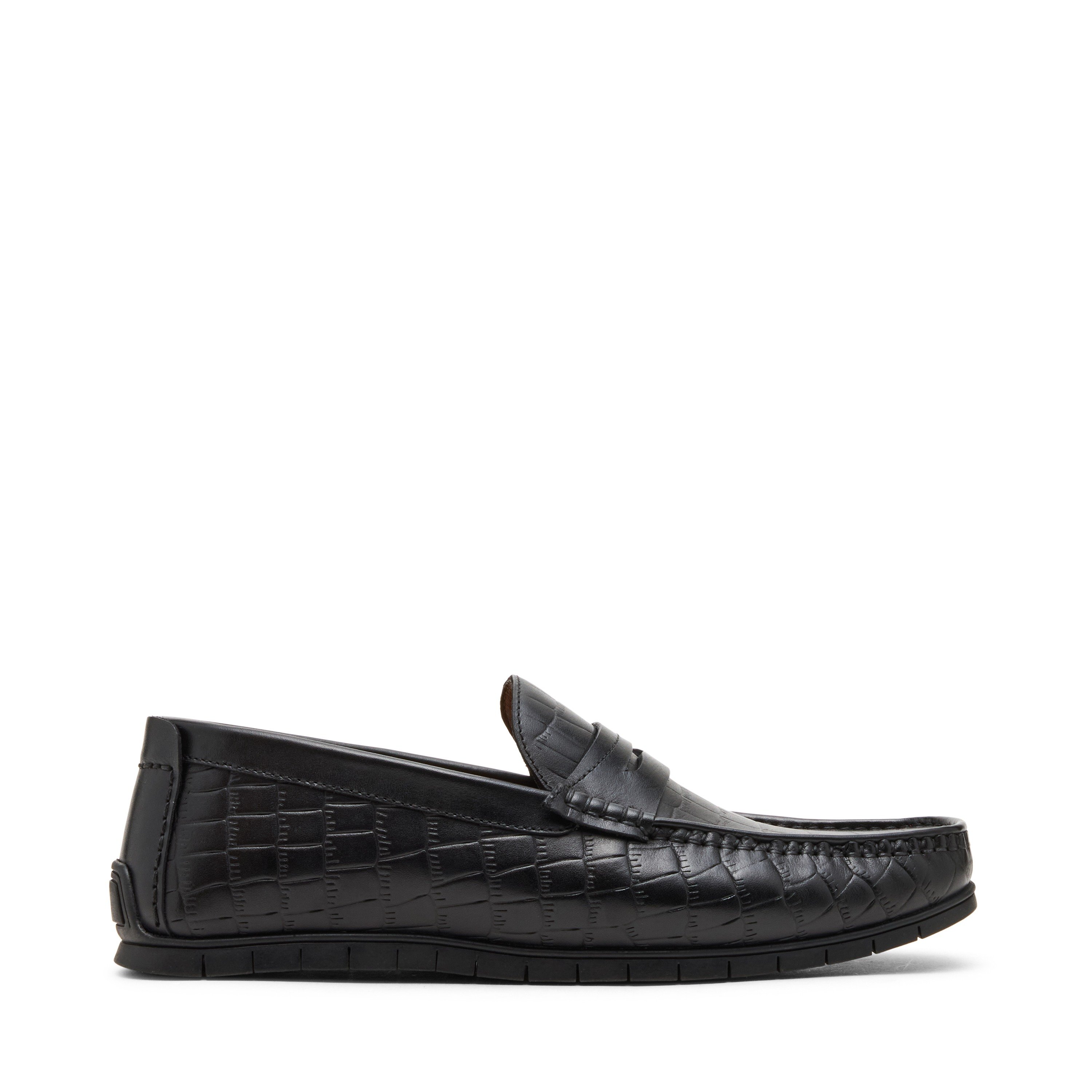 Nairo Black Leather Driver Loafers
