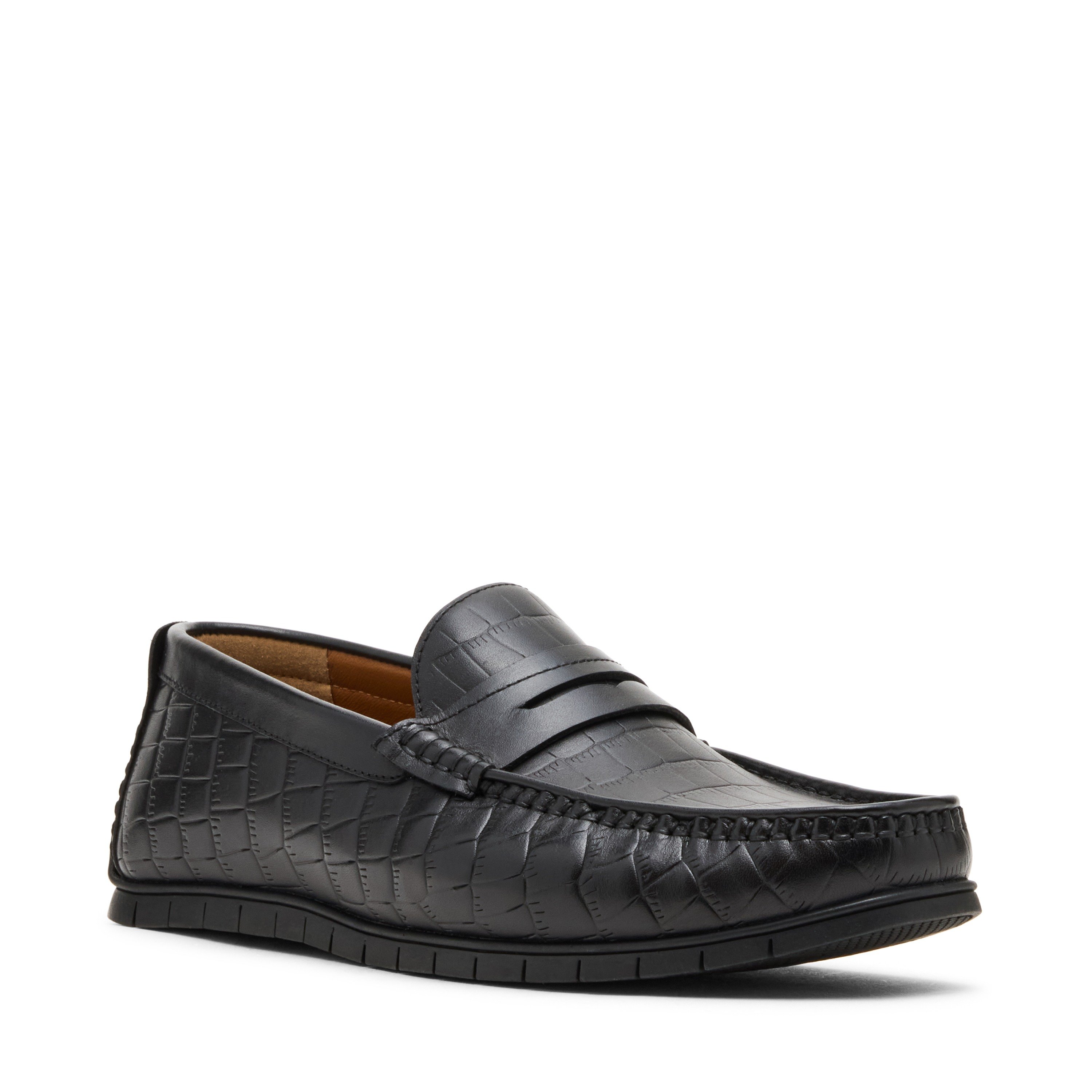 Nairo Black Leather Driver Loafers