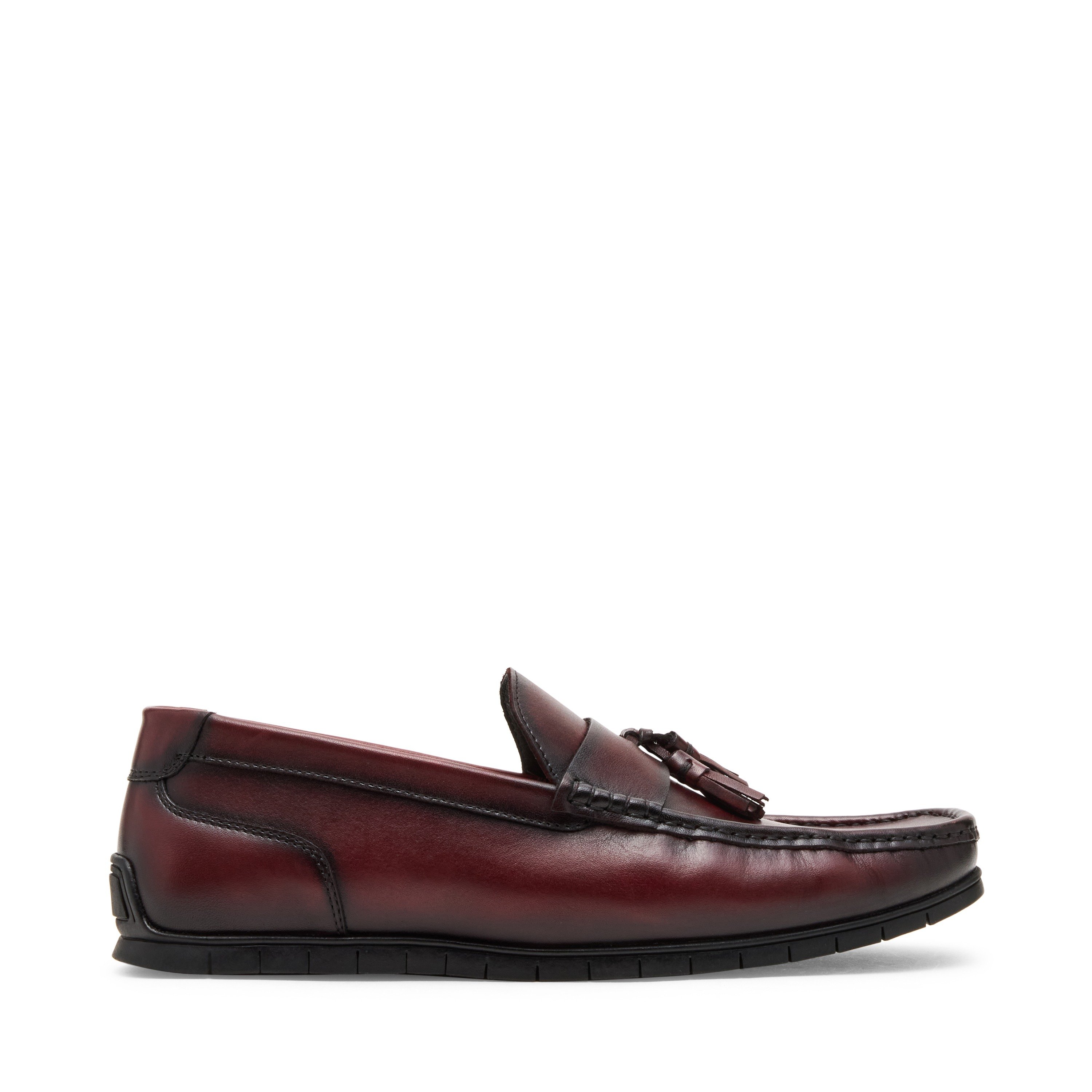 Mylen Burgundy Leather Driver Loafers