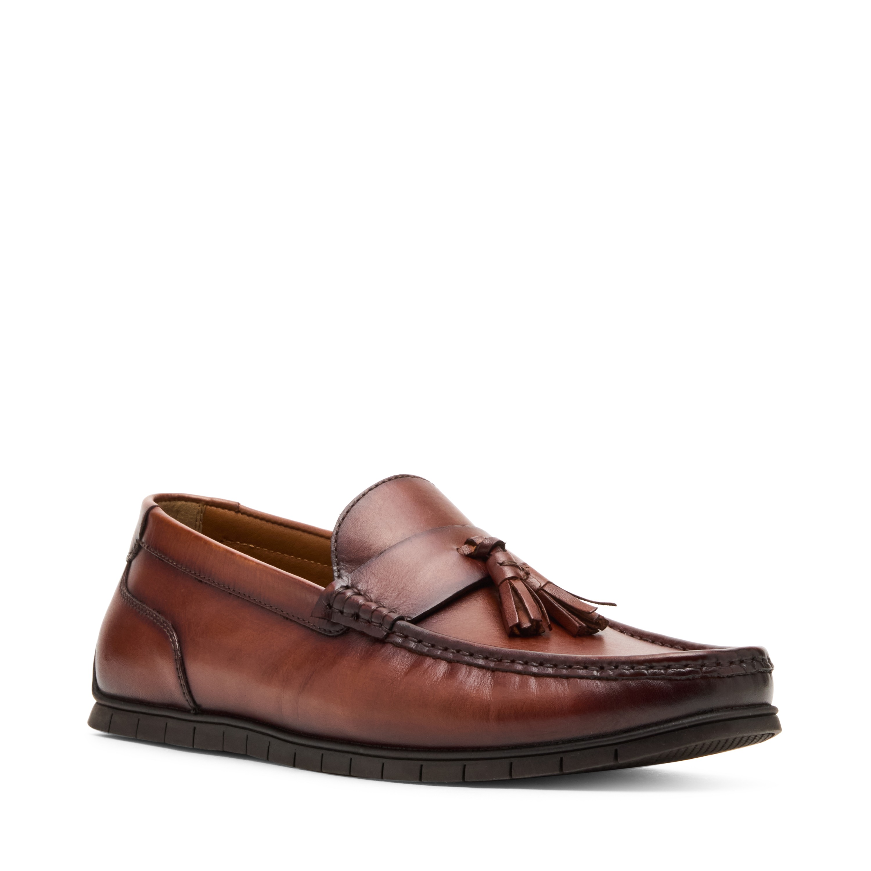 Mylen Tan Leather Driver Loafers