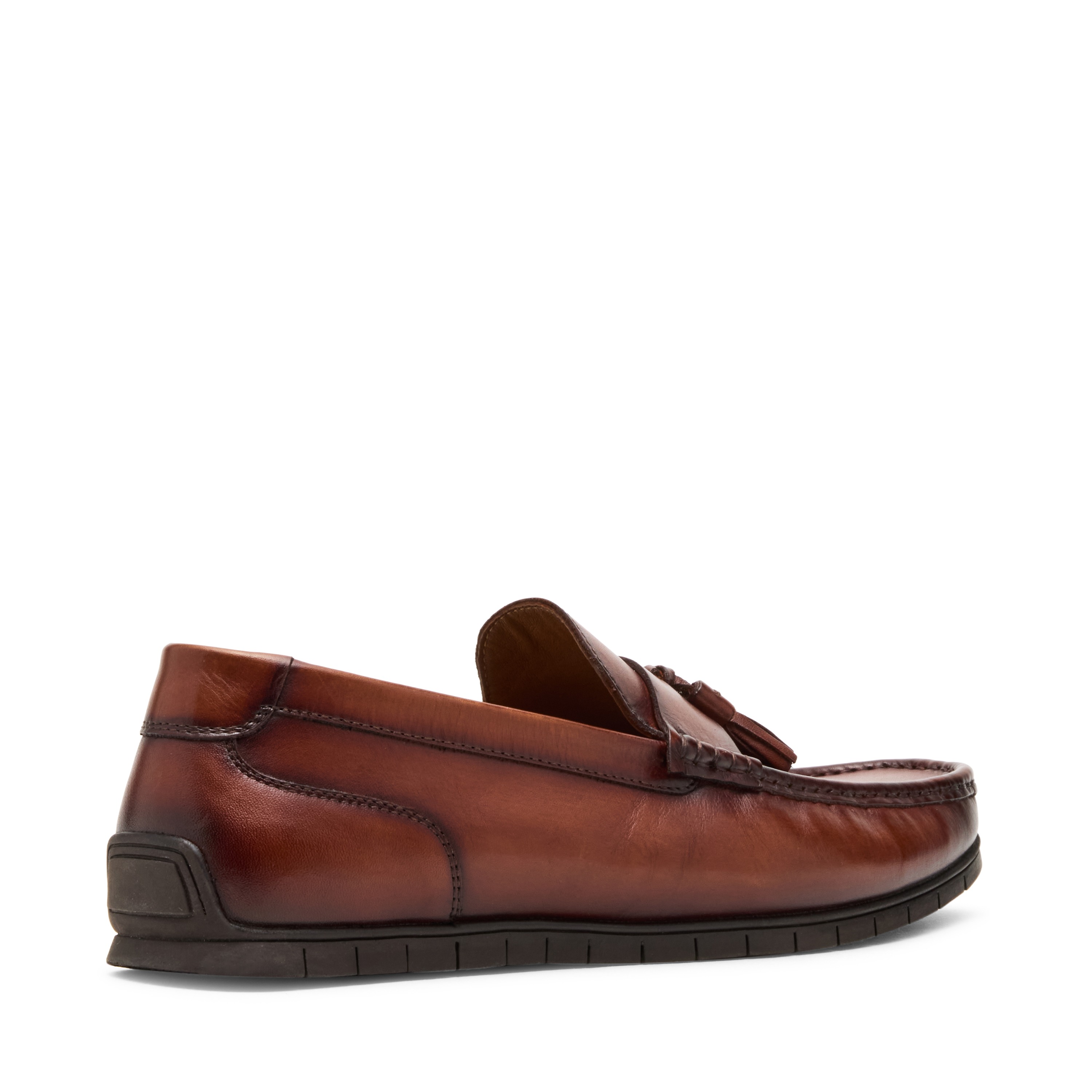 Mylen Tan Leather Driver Loafers