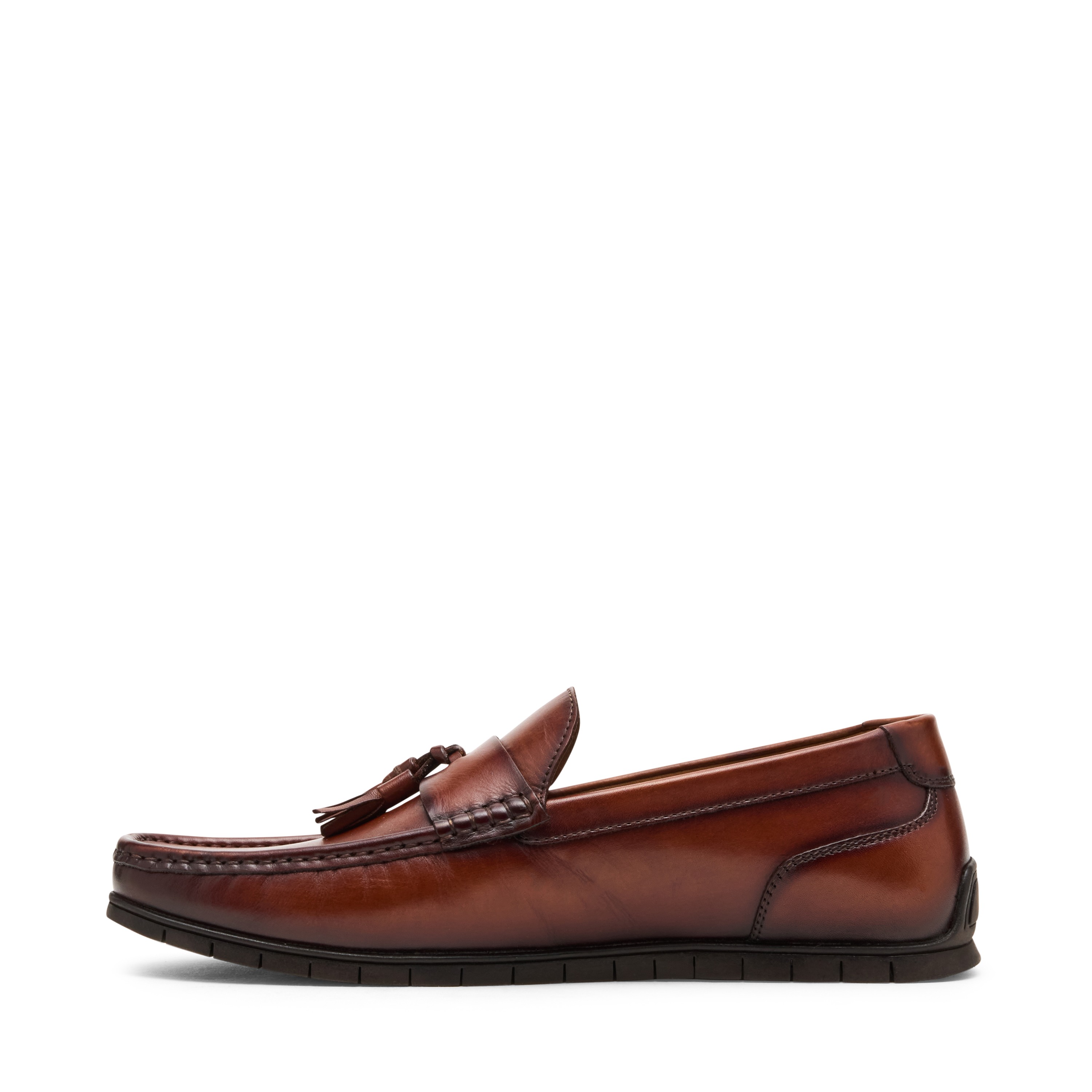 Mylen Tan Leather Driver Loafers